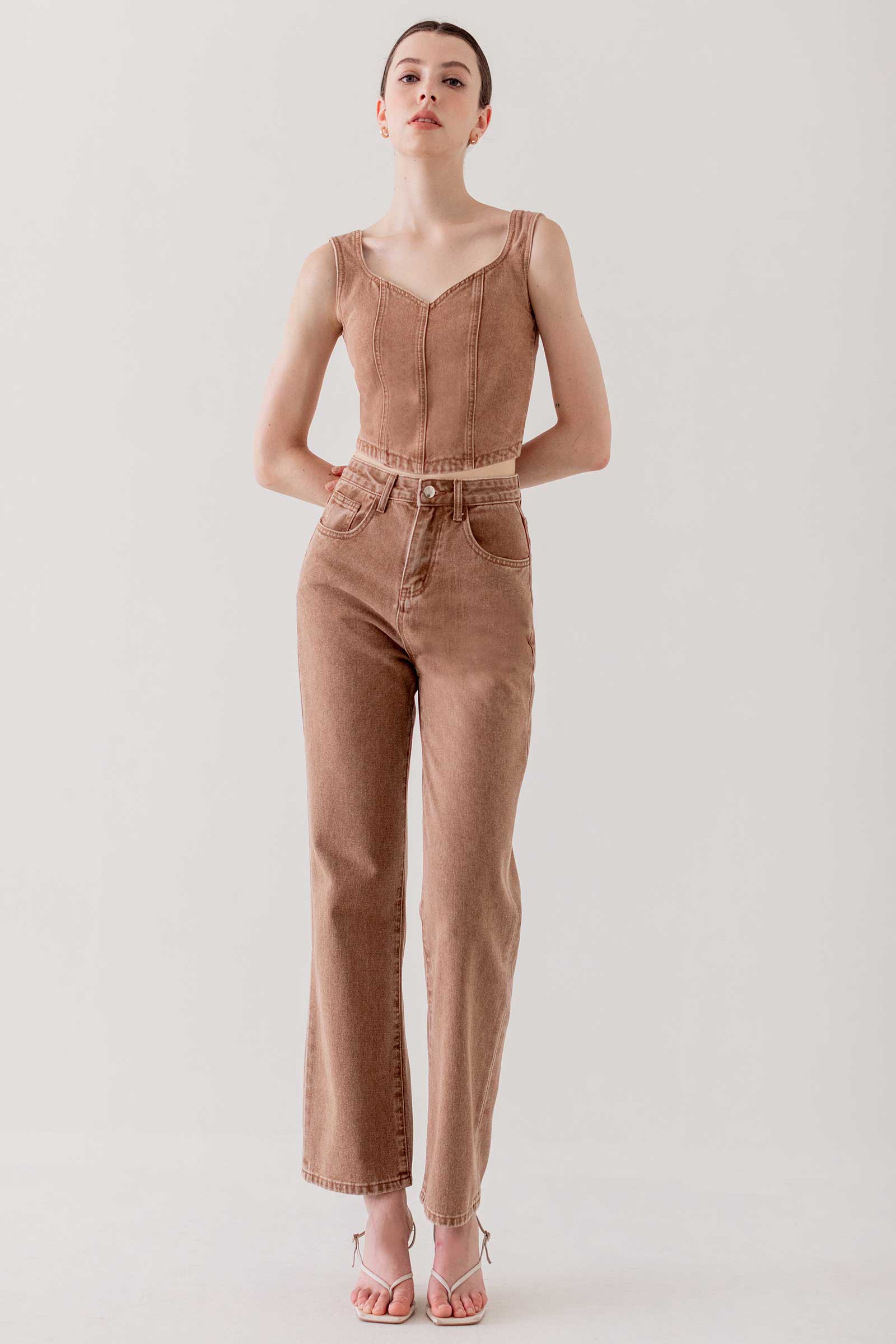 Davoil Denim Top (Brown Washed) - Image 2