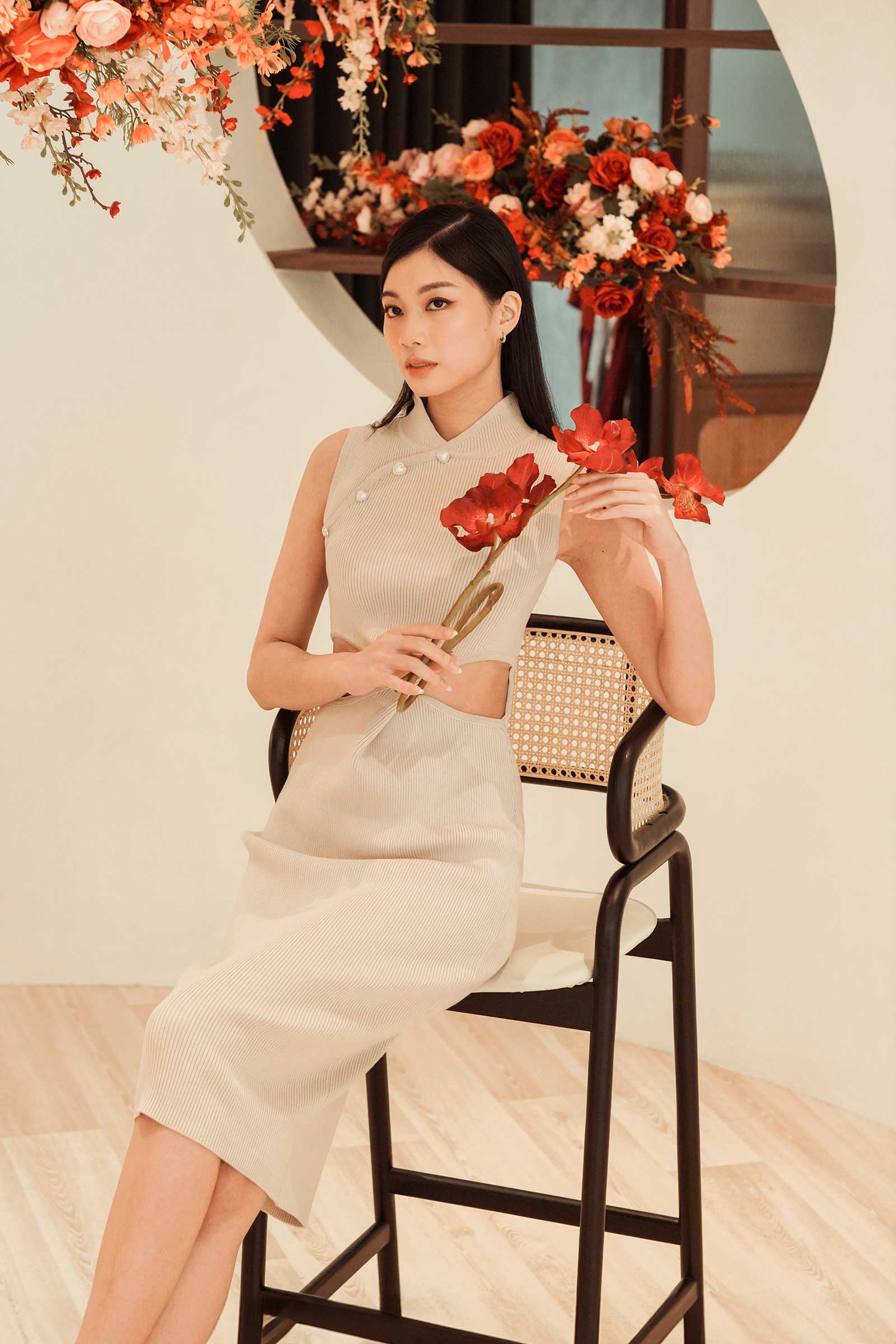 Dieruel Knit Qipao (Light Brown) - Image 6