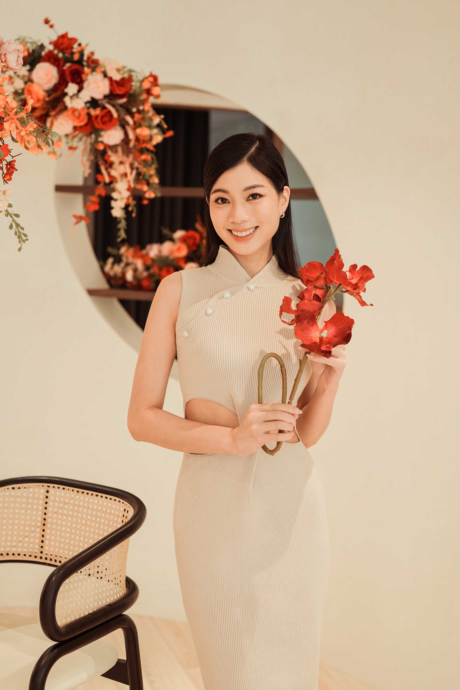 Dieruel Knit Qipao (Light Brown) - Image 8