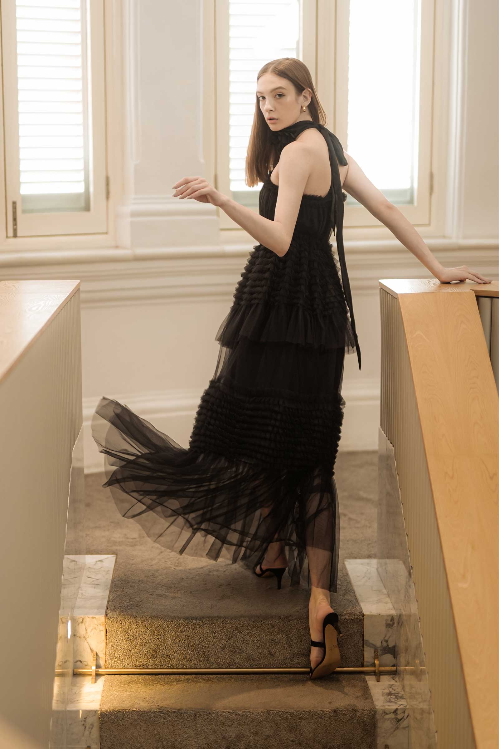 Davernial Tulle Gown (Black) - Image 11