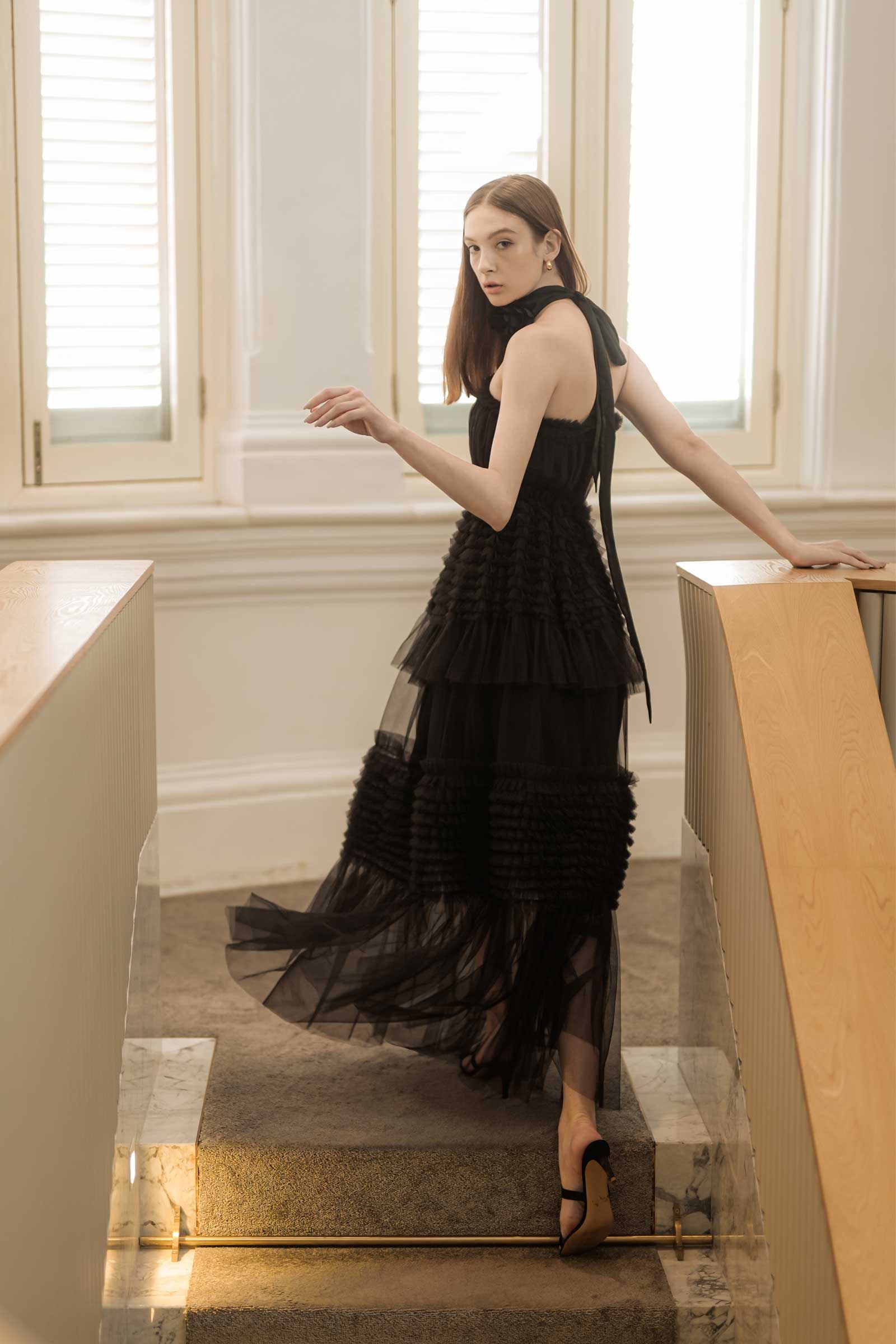 Davernial Tulle Gown (Black) - Image 12