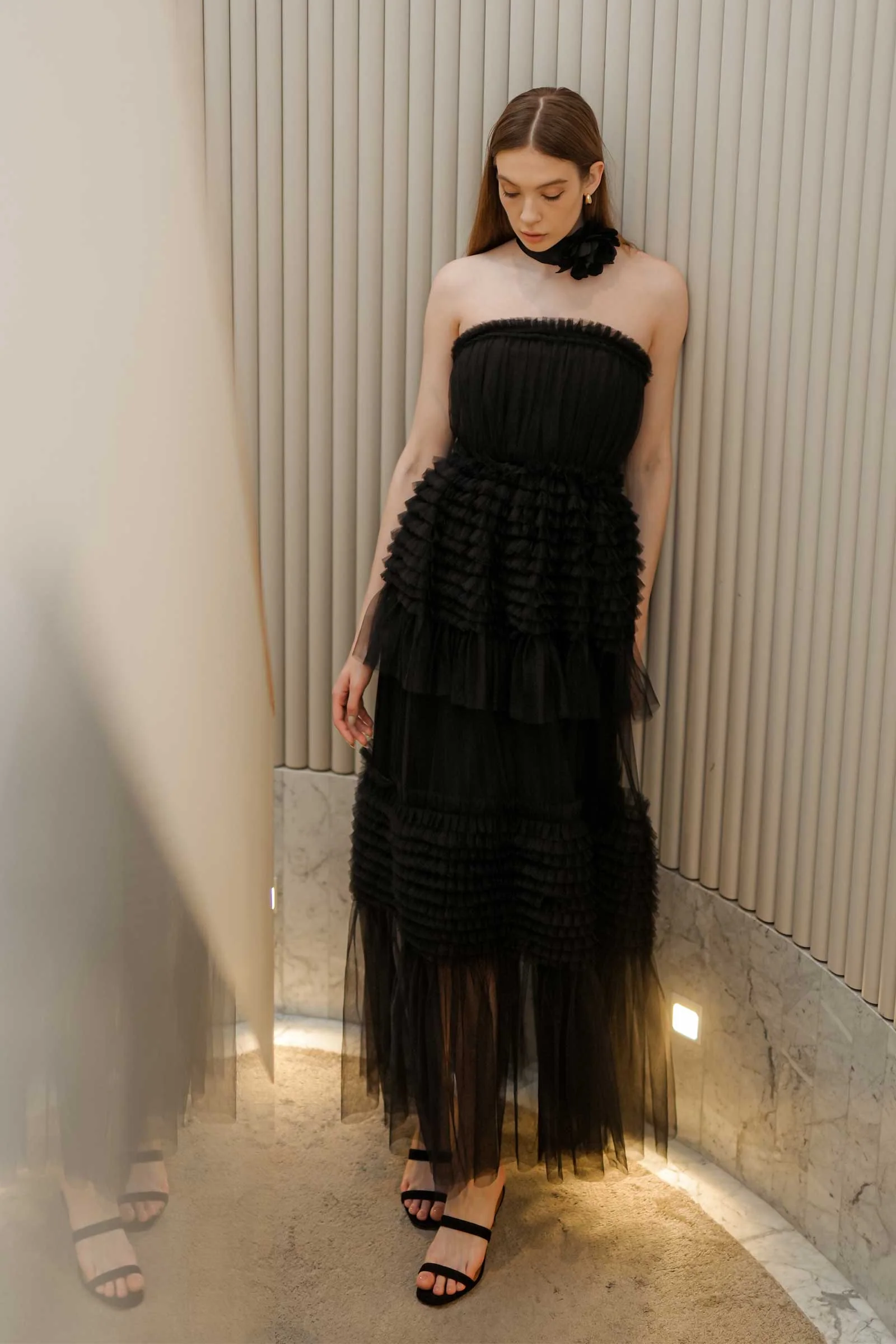 Davernial Tulle Gown (Black) - Image 15