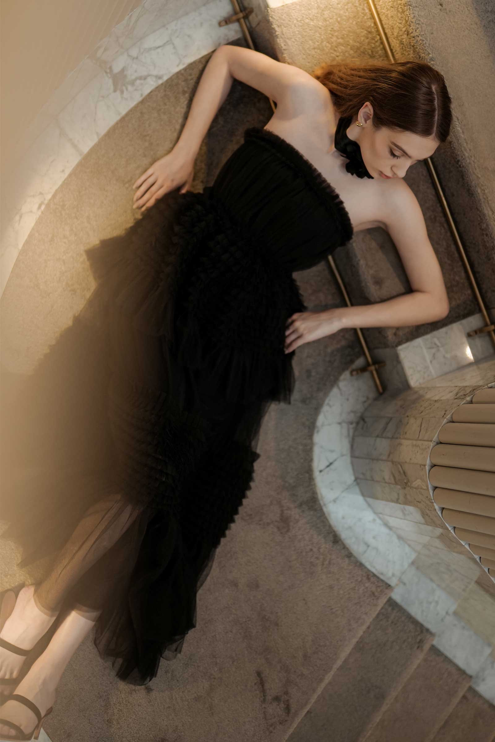 Davernial Tulle Gown (Black) - Image 22