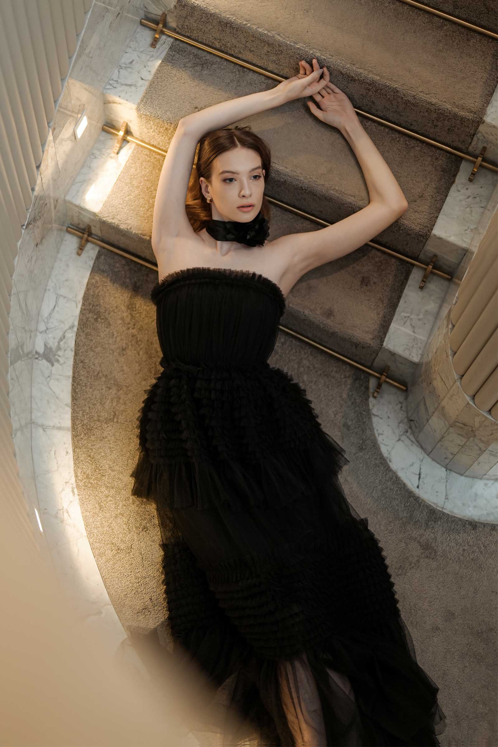 Davernial Tulle Gown (Black) - Image 3