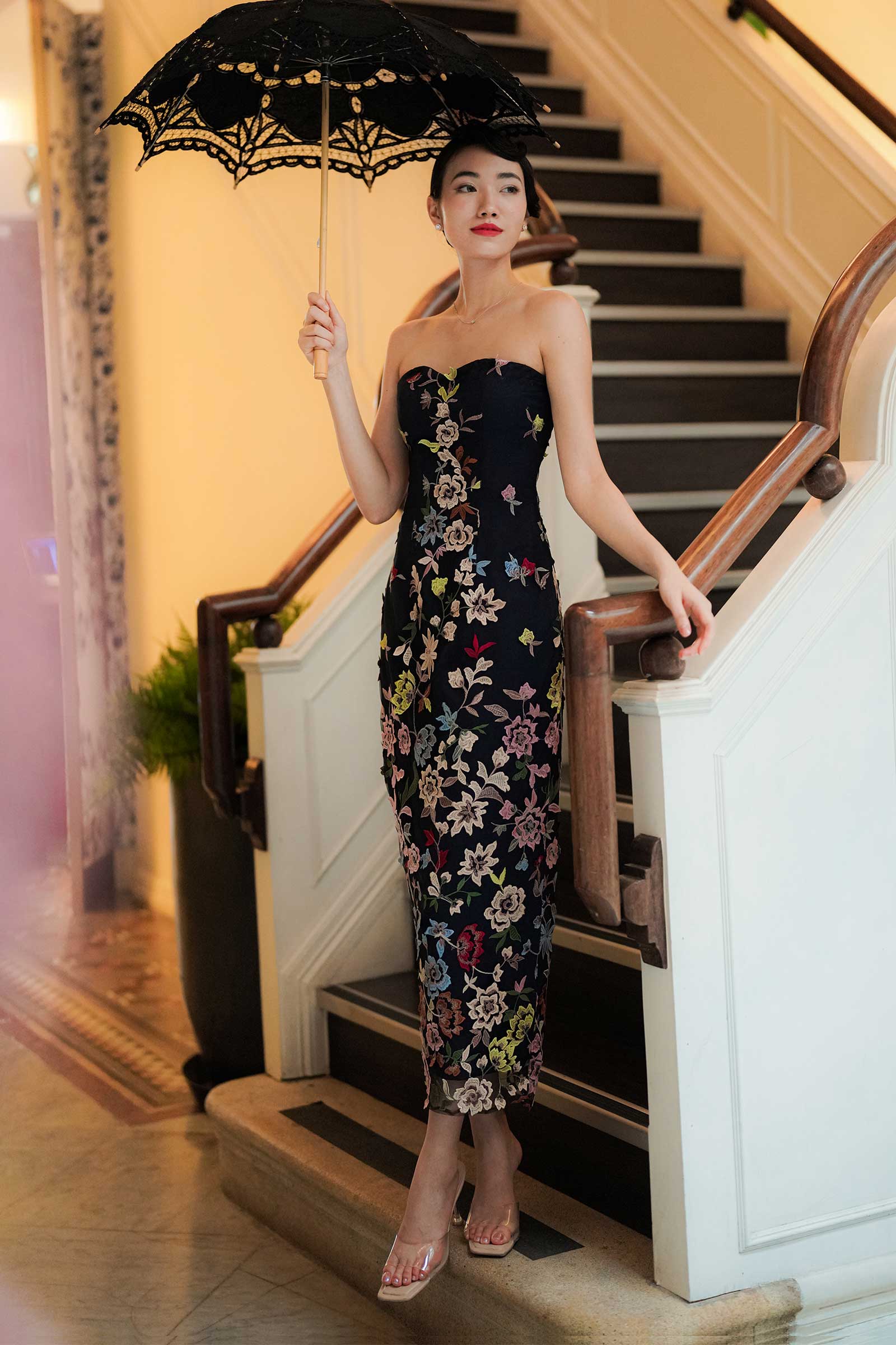 Xue Qin Qipao Set (Navy) - Image 11