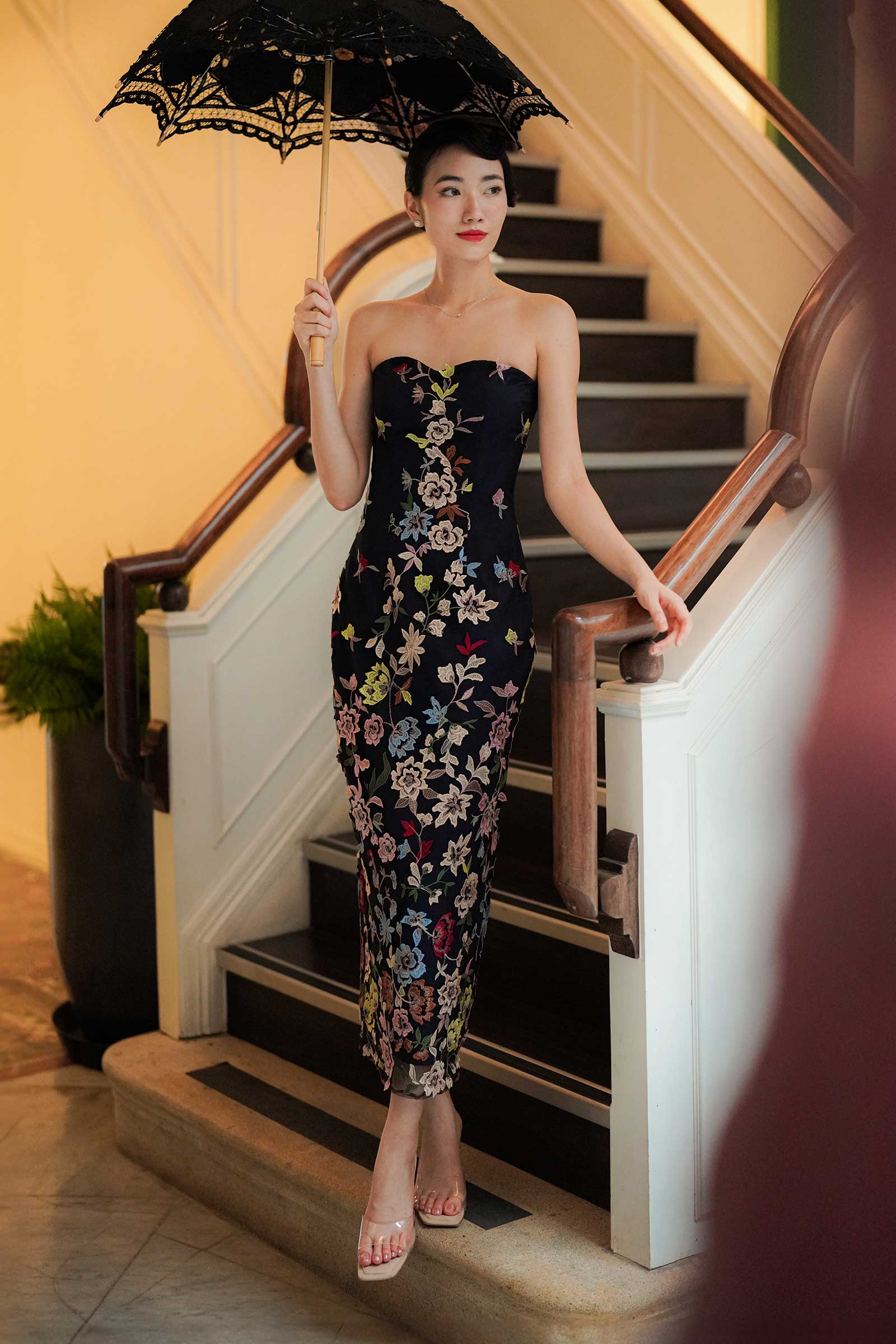 Xue Qin Qipao Set (Navy) - Image 12