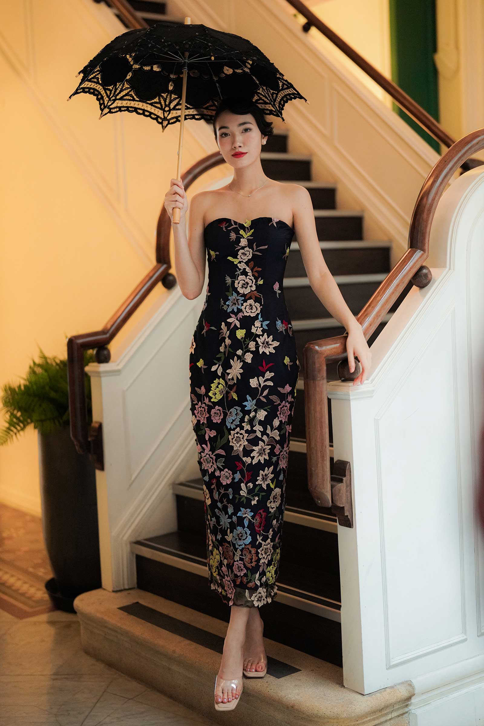 Xue Qin Qipao Set (Navy) - Image 15