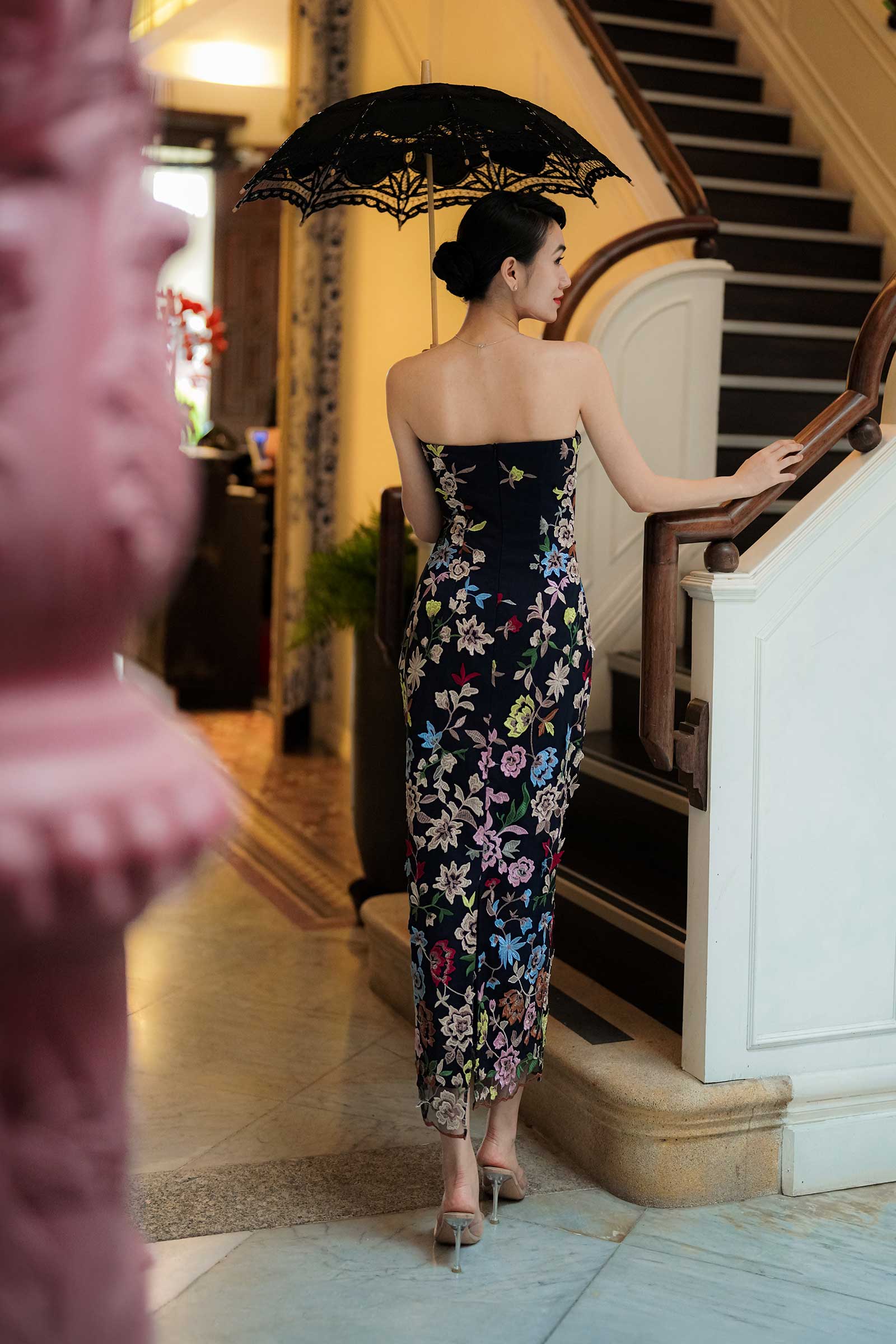 Xue Qin Qipao Set (Navy) - Image 17