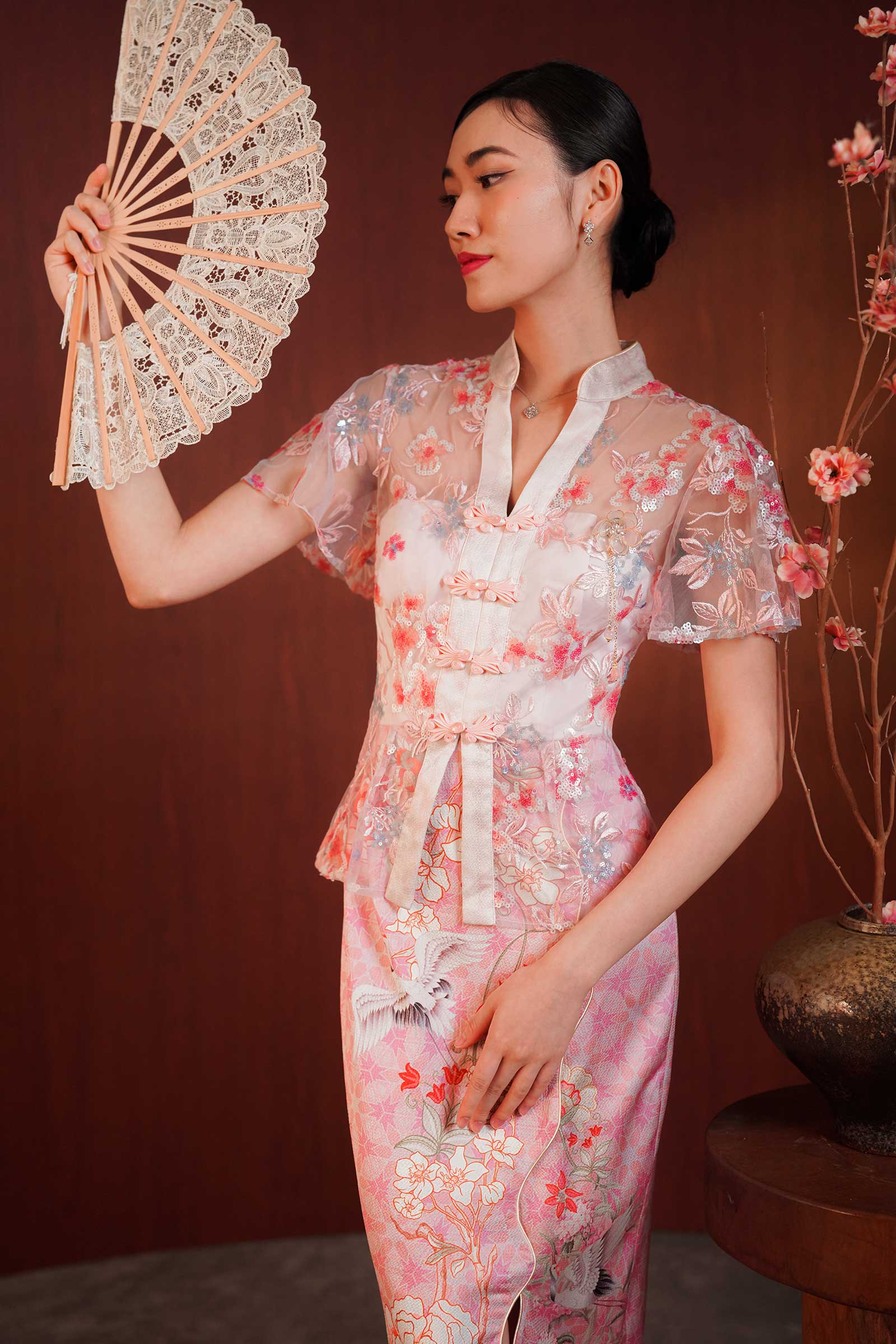 Mei Ying Qipao (Pink) - Image 13