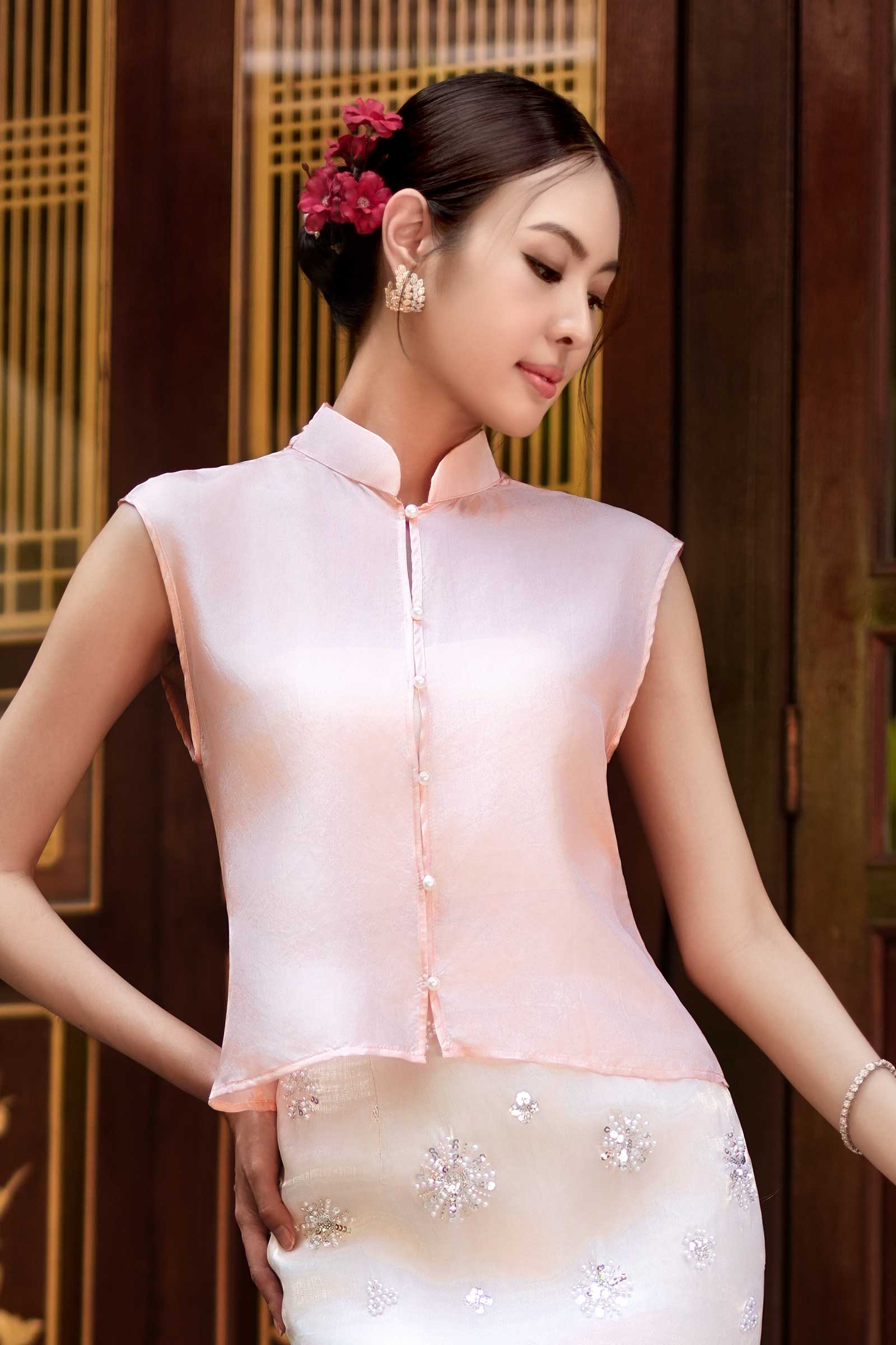 Soralis Silk Qipao Top (Coralise) - Image 11