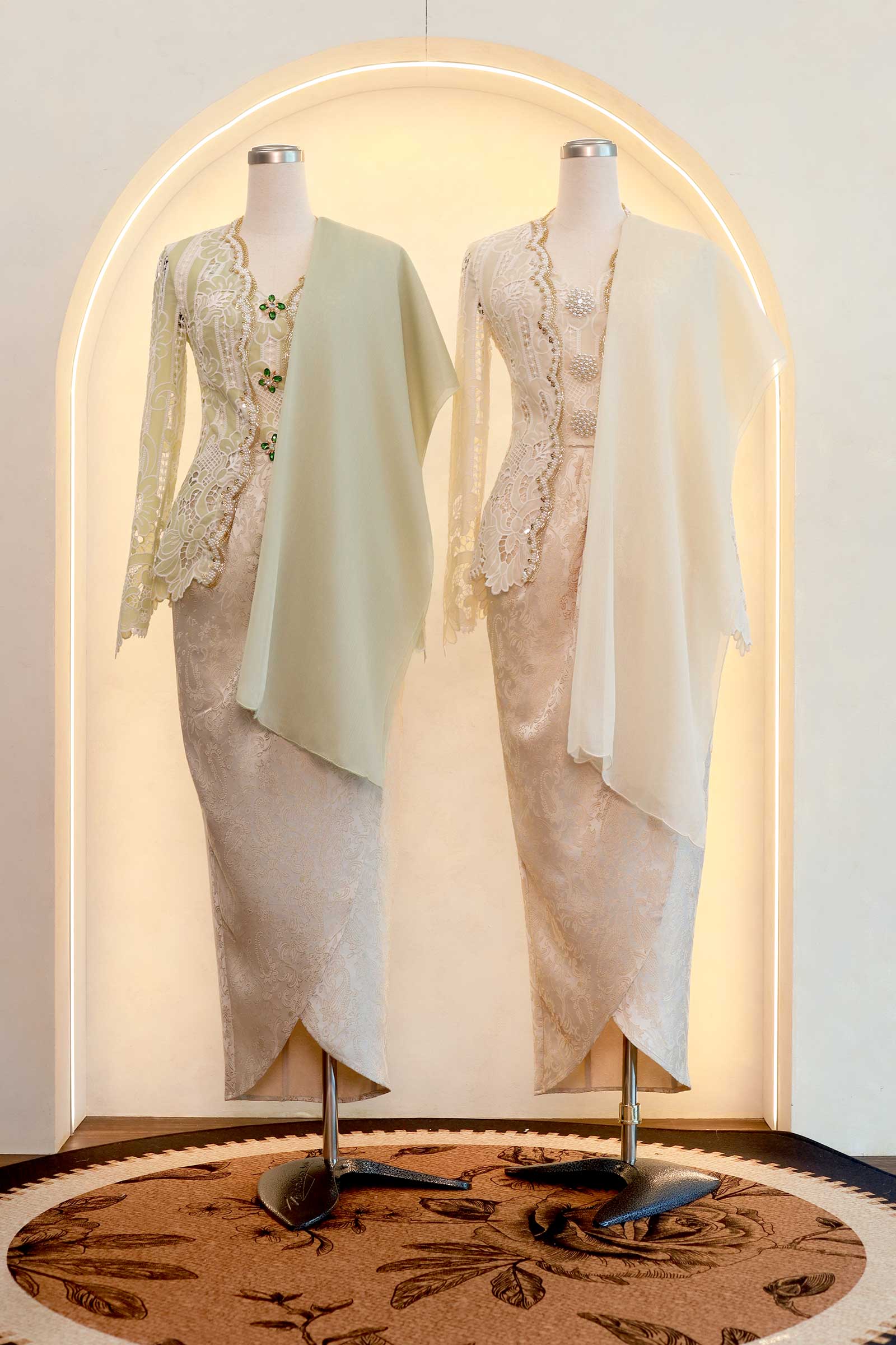 Enchanting Shawls with Brooch (Sage) (Non Returnable) - Image 15