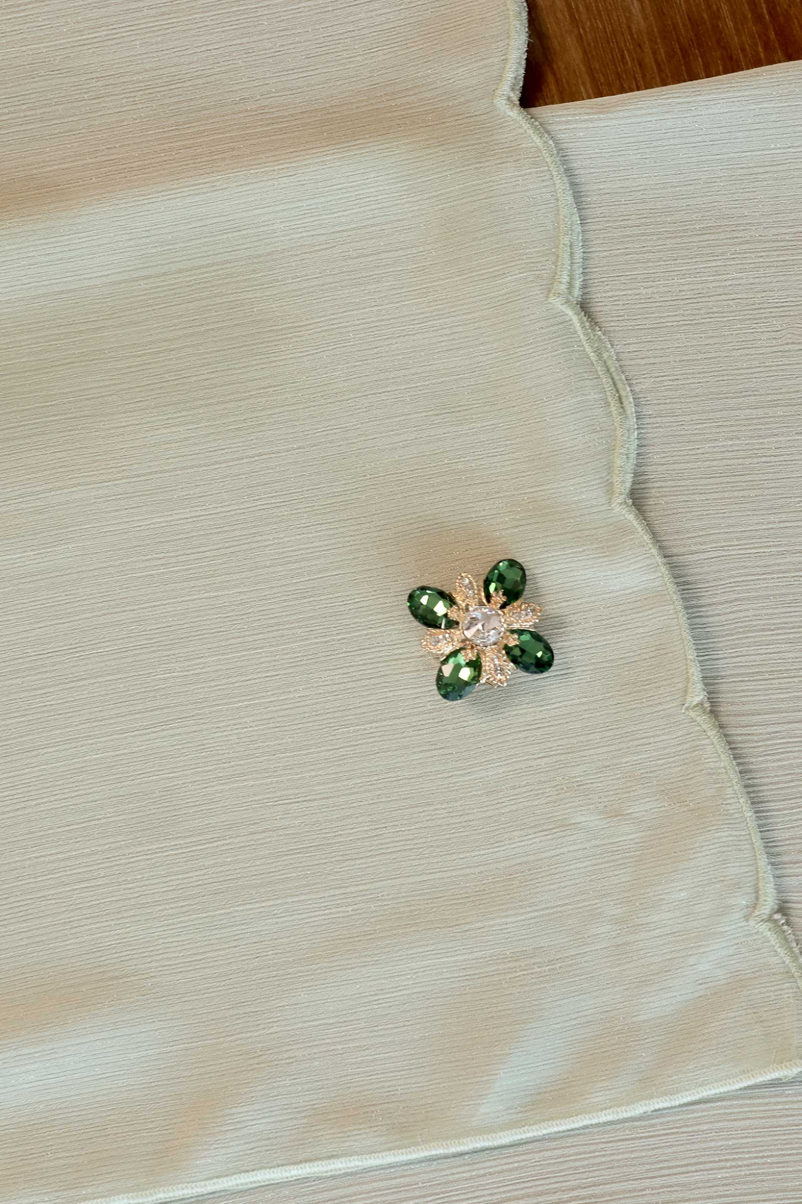 Enchanting Shawls with Brooch (Sage) (Non Returnable) - Image 2