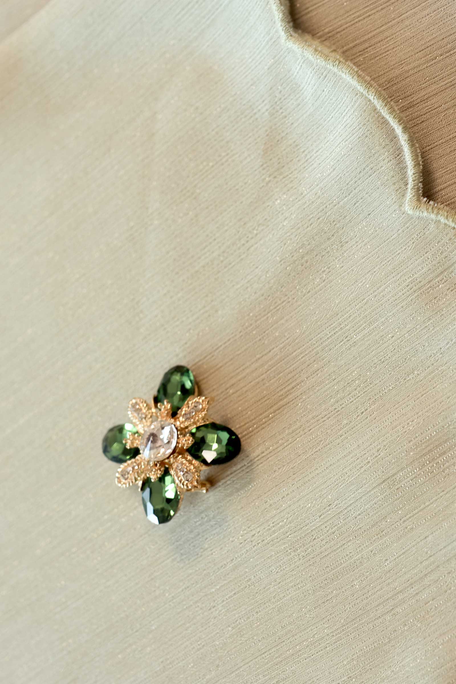Enchanting Shawls with Brooch (Sage) (Non Returnable) - Image 3
