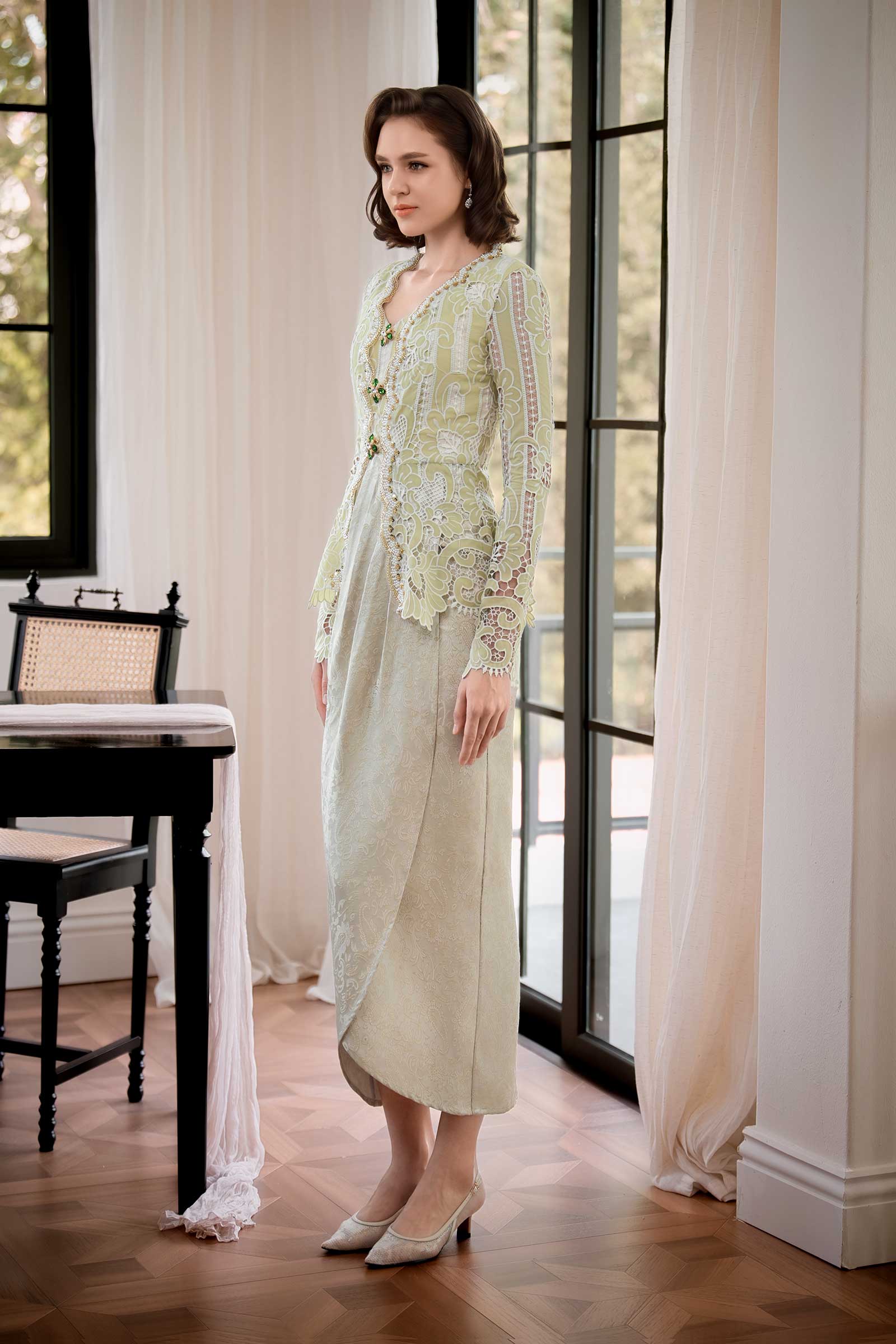 Seroja Kebaya Top (Sage) - Image 15