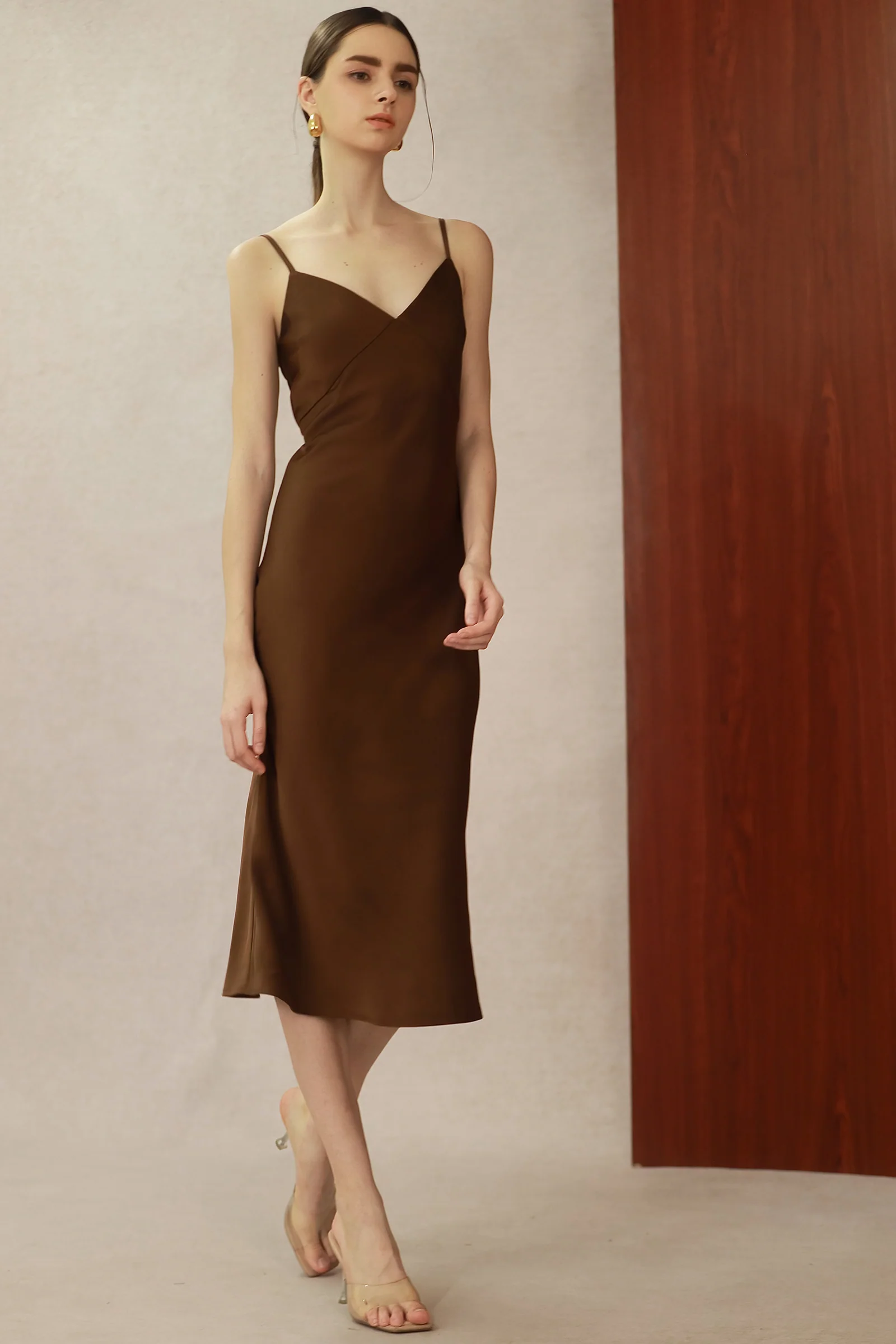 Seren Silk Shirtdress (Mocha) - Image 17