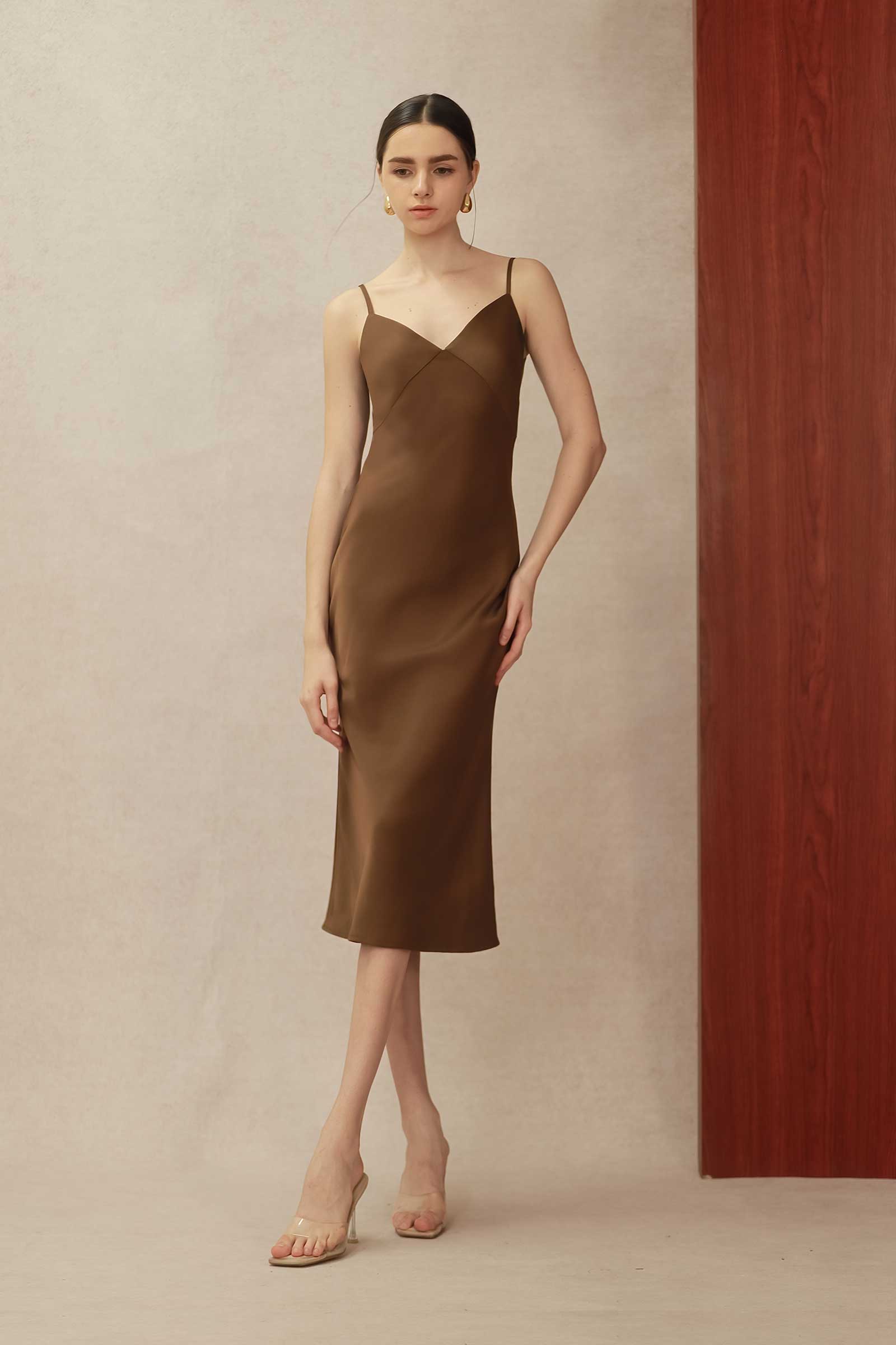 Seren Silk Shirtdress (Mocha) - Image 21