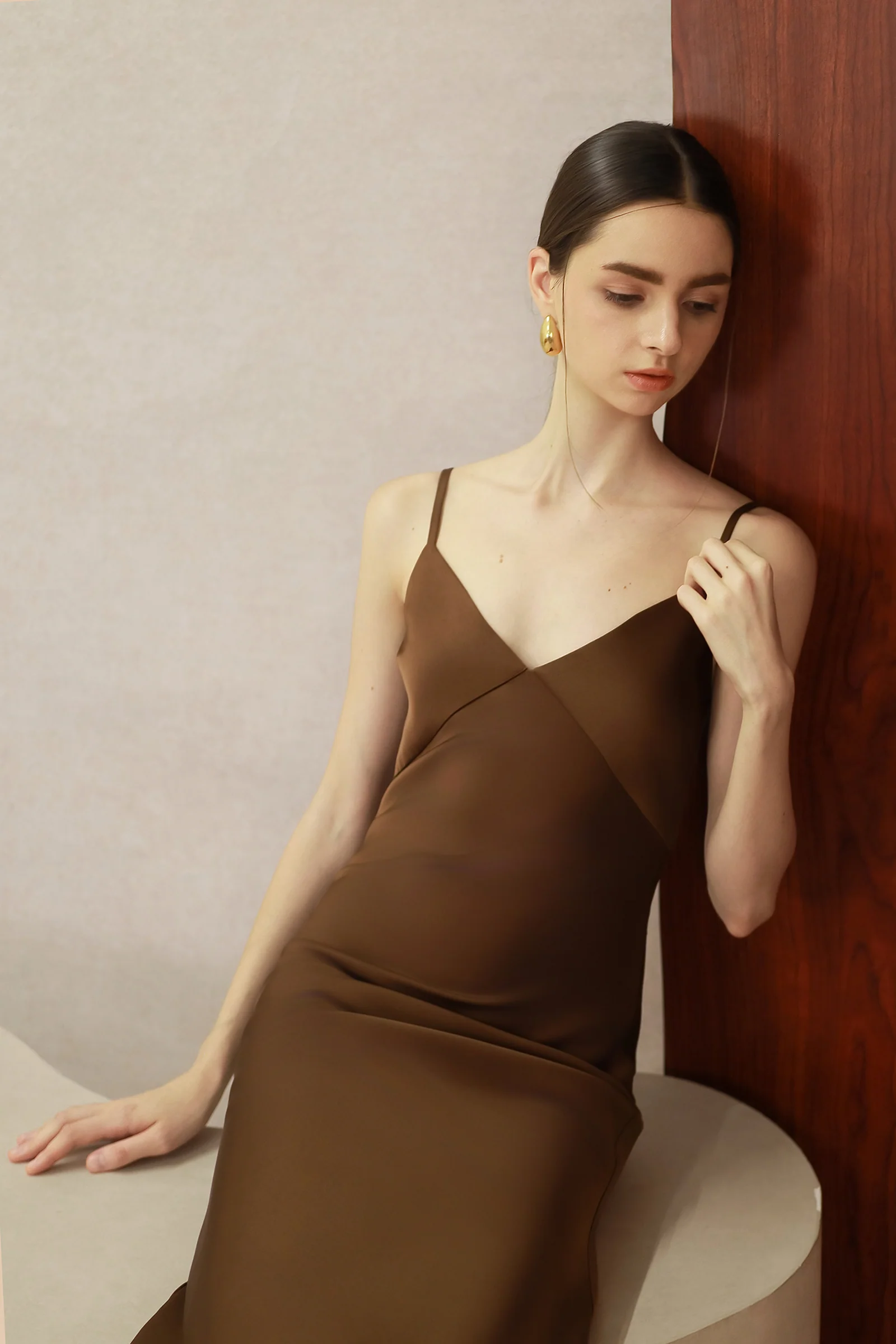 Seren Satin Slip (Mocha) - Image 2