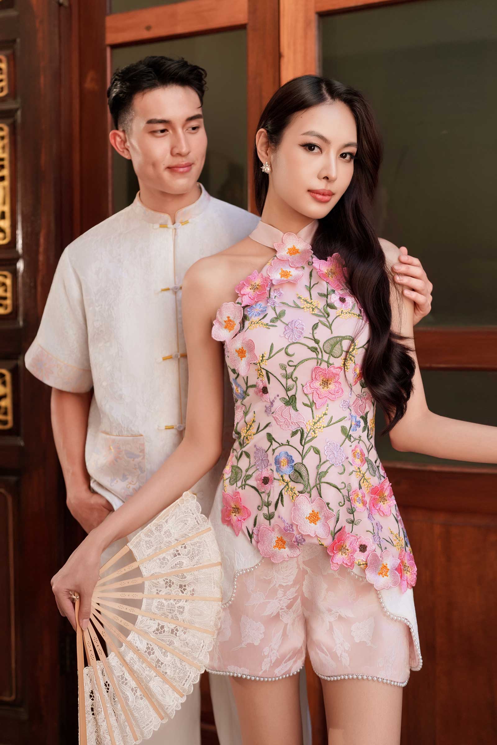 Alessia Qipao Top (Pink) - Image 11