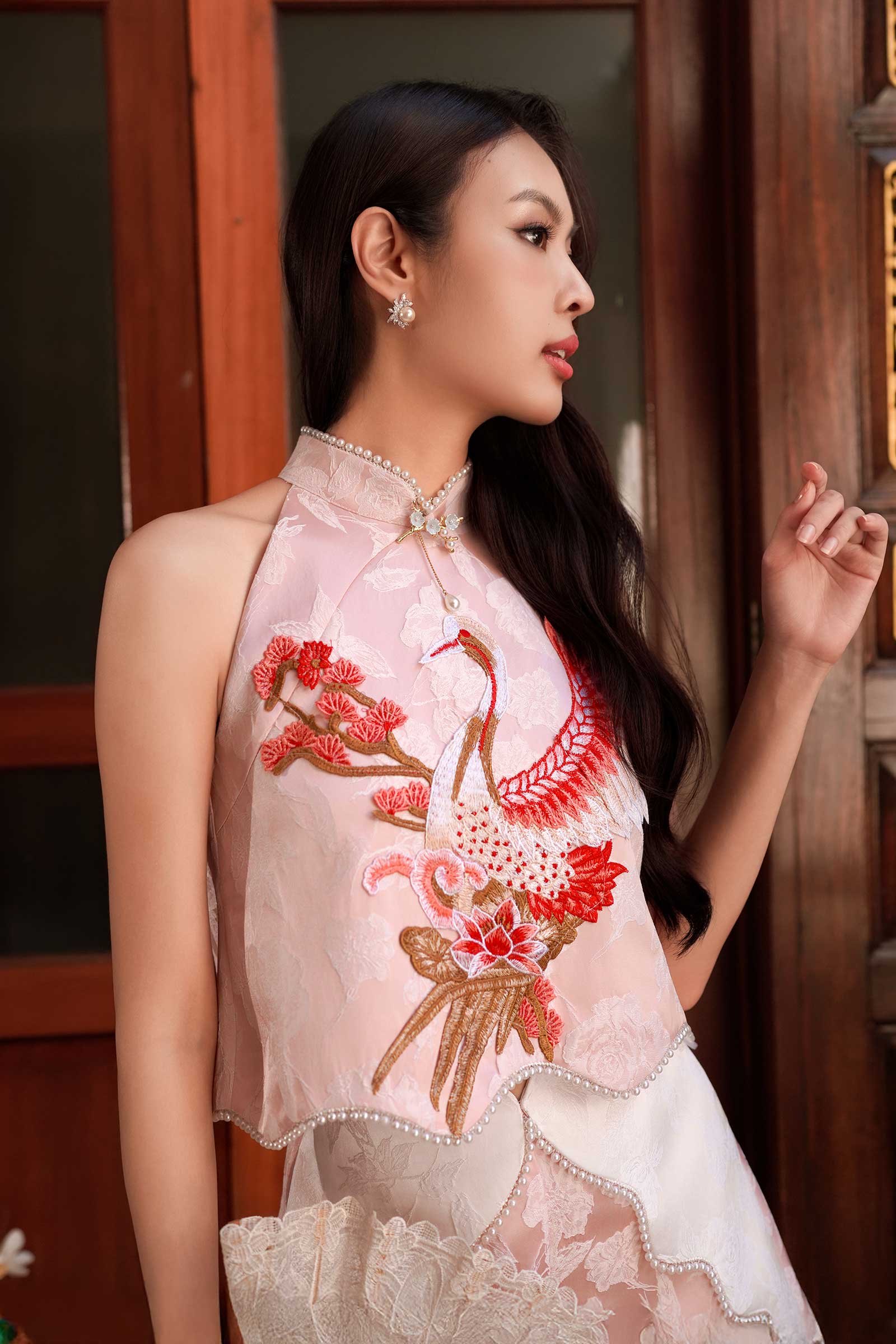 Feng Ning Qipao Top (Pink) - Image 4