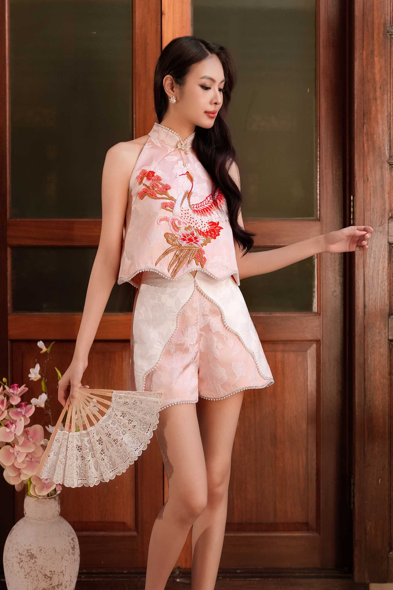 Feng Ning Qipao Top (Pink) - Image 5