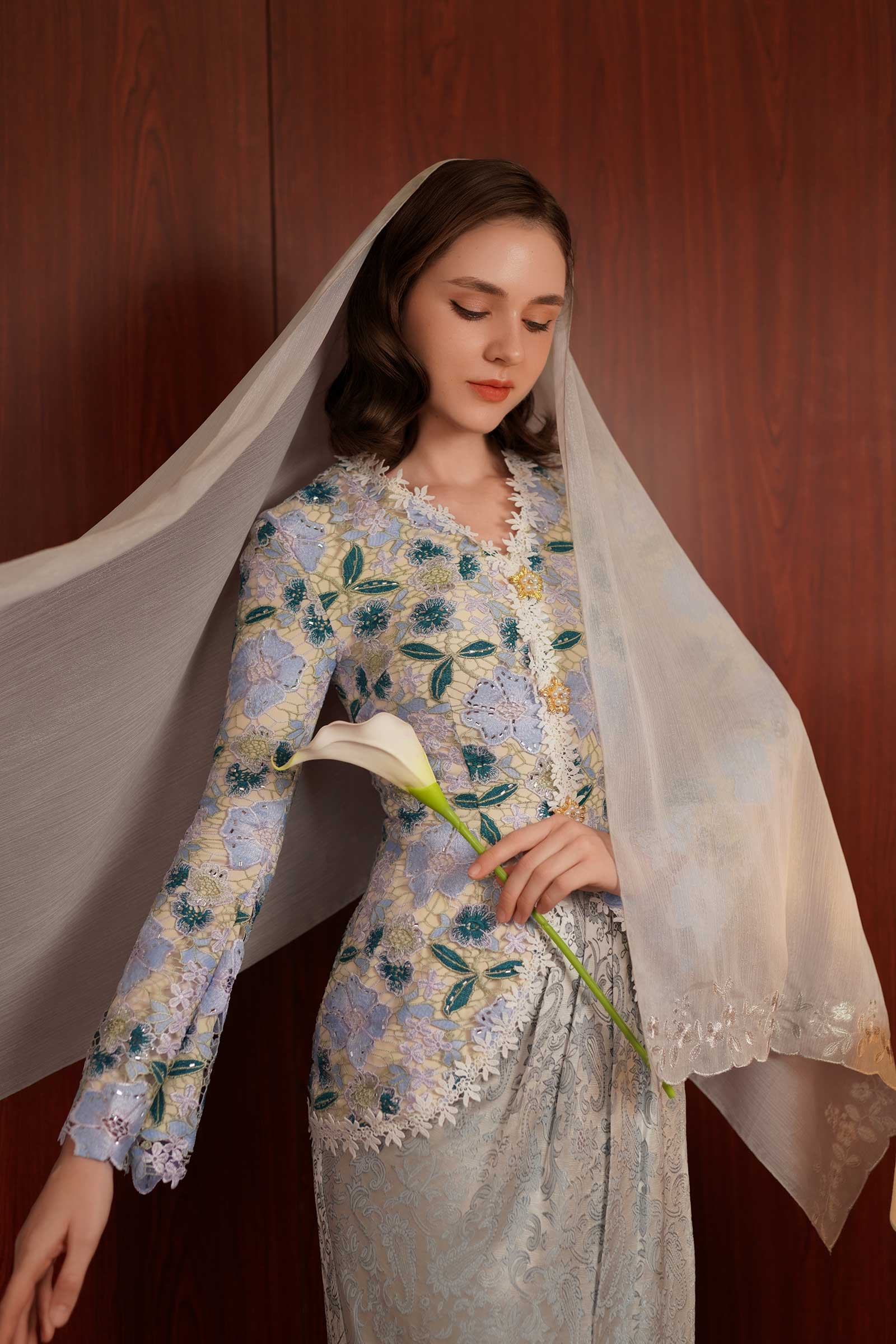Ansia Modern Kebaya Set (Blue) - Image 14