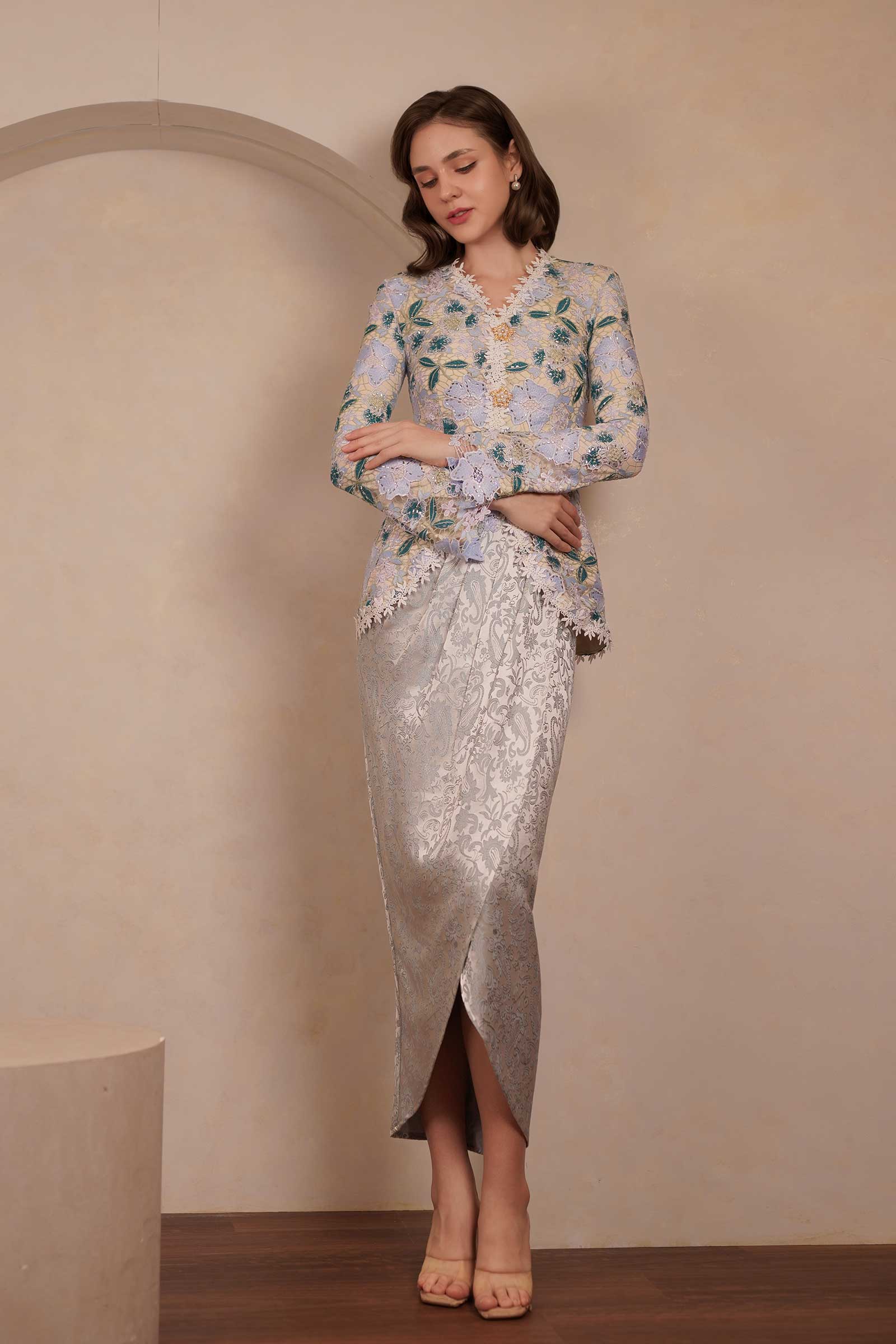 Ansia Modern Kebaya Set (Blue) - Image 3