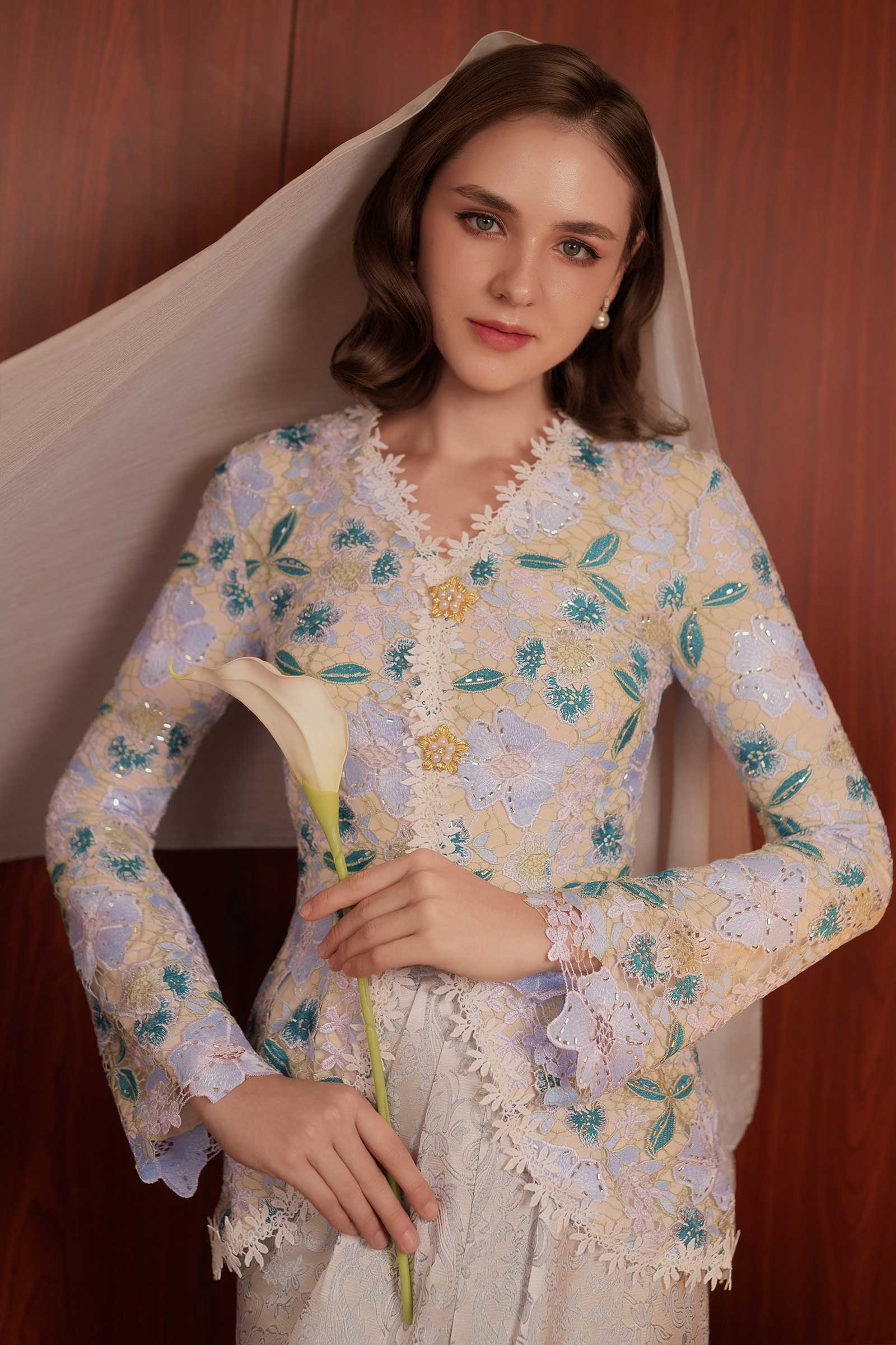 Ansia Modern Kebaya Set (Blue) - Image 4