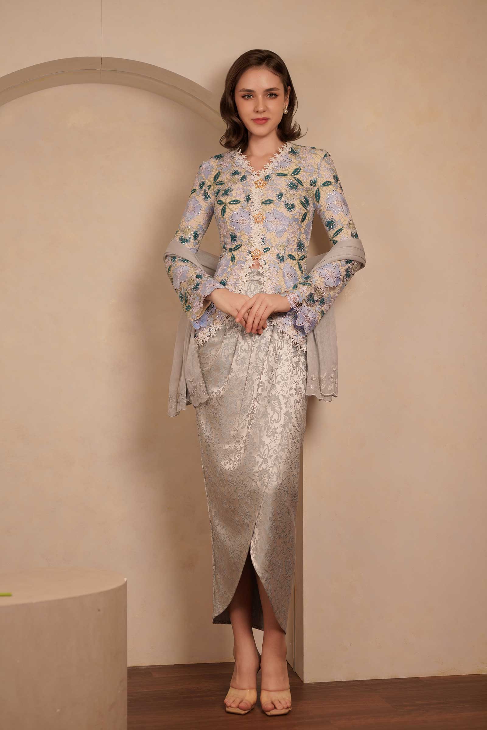 Ansia Modern Kebaya Set (Blue) - Image 5