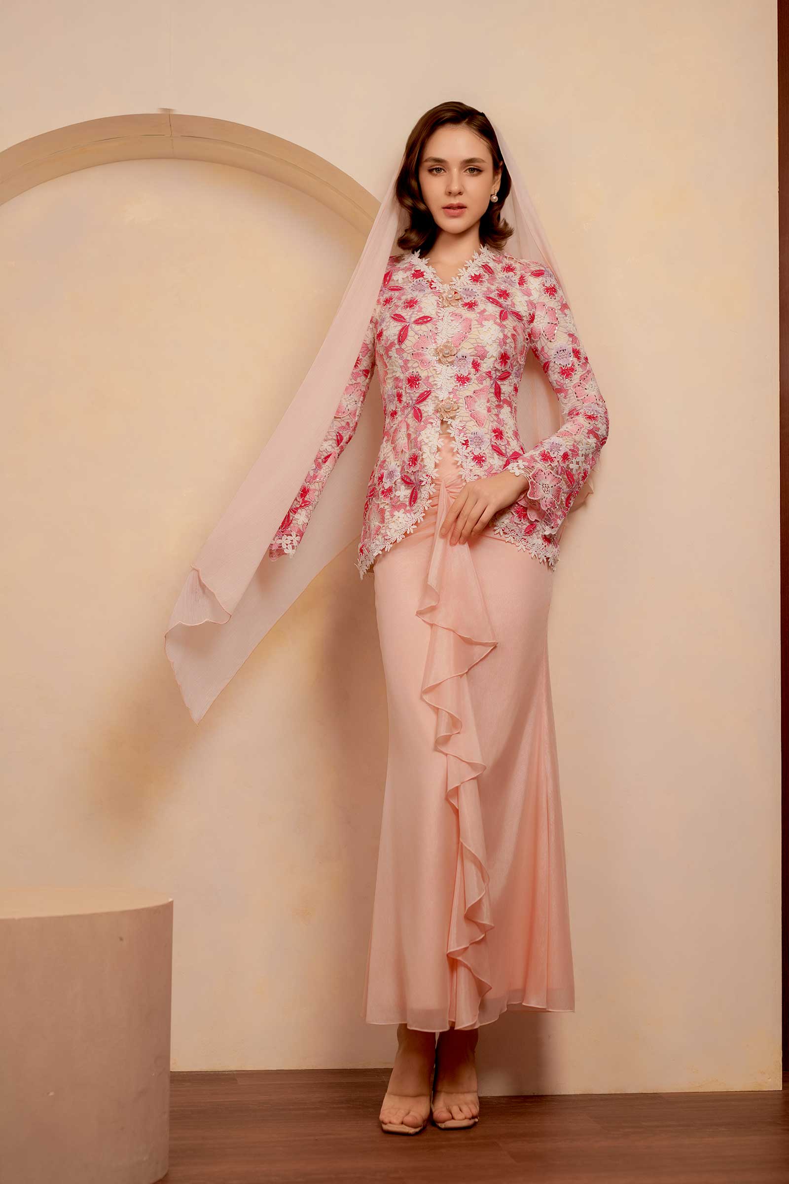 Rose Demure Kebaya Set (Pink) - Image 12
