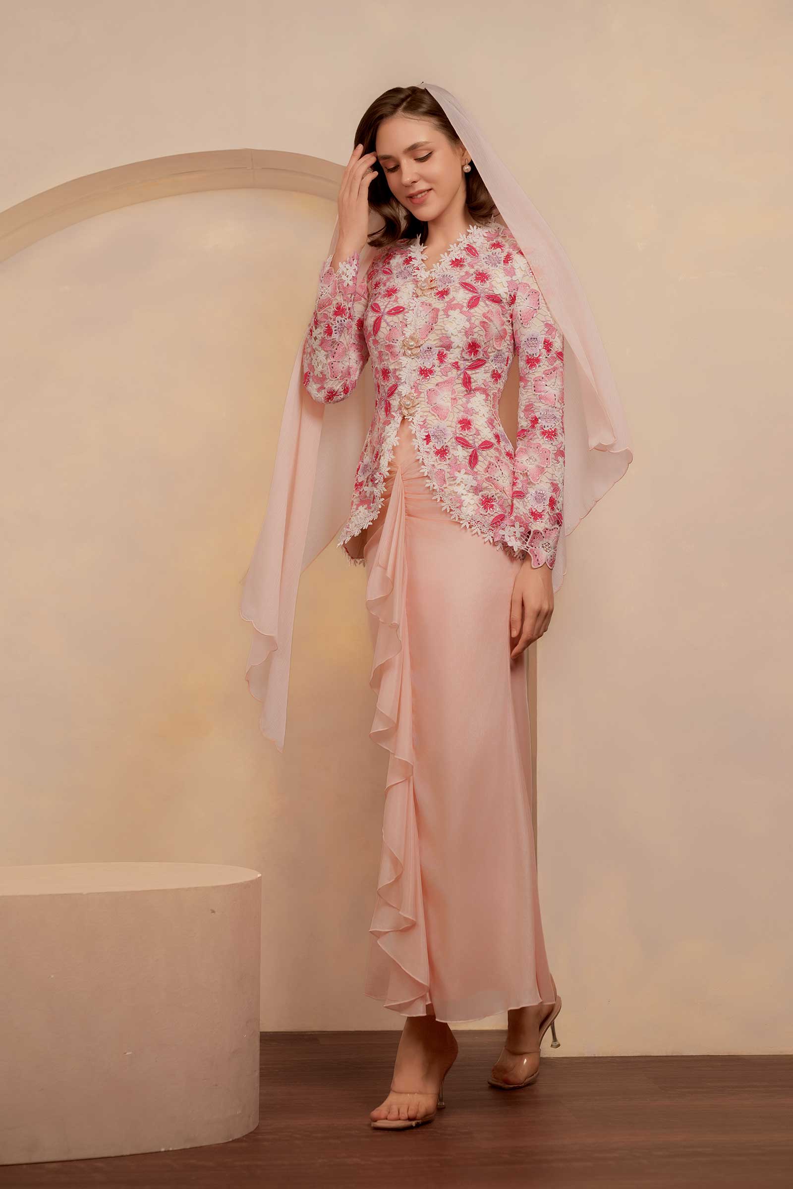 Rose Demure Kebaya Set (Pink) - Image 13
