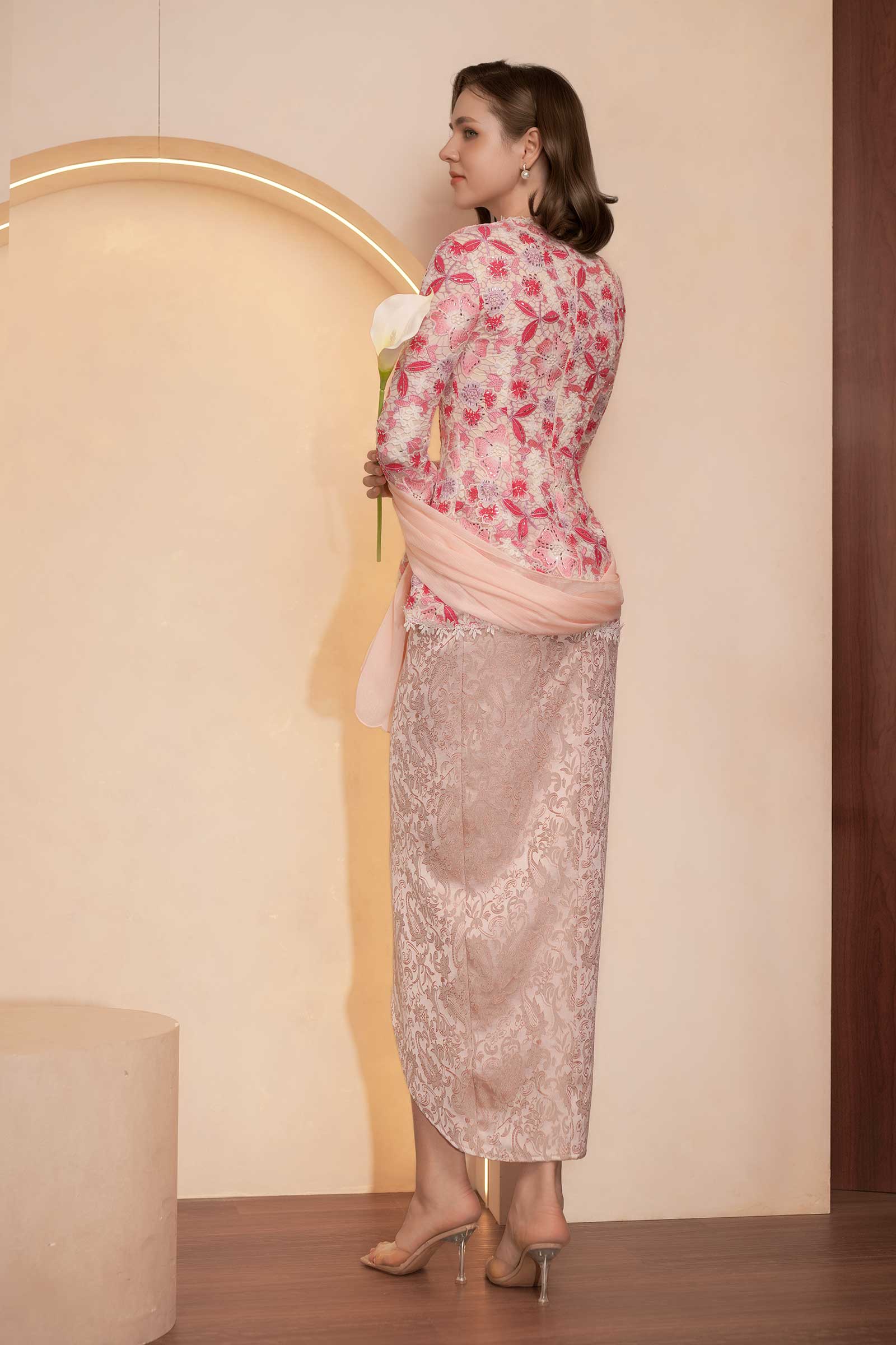 Rose Modern Kebaya Set (Pink) - Image 11