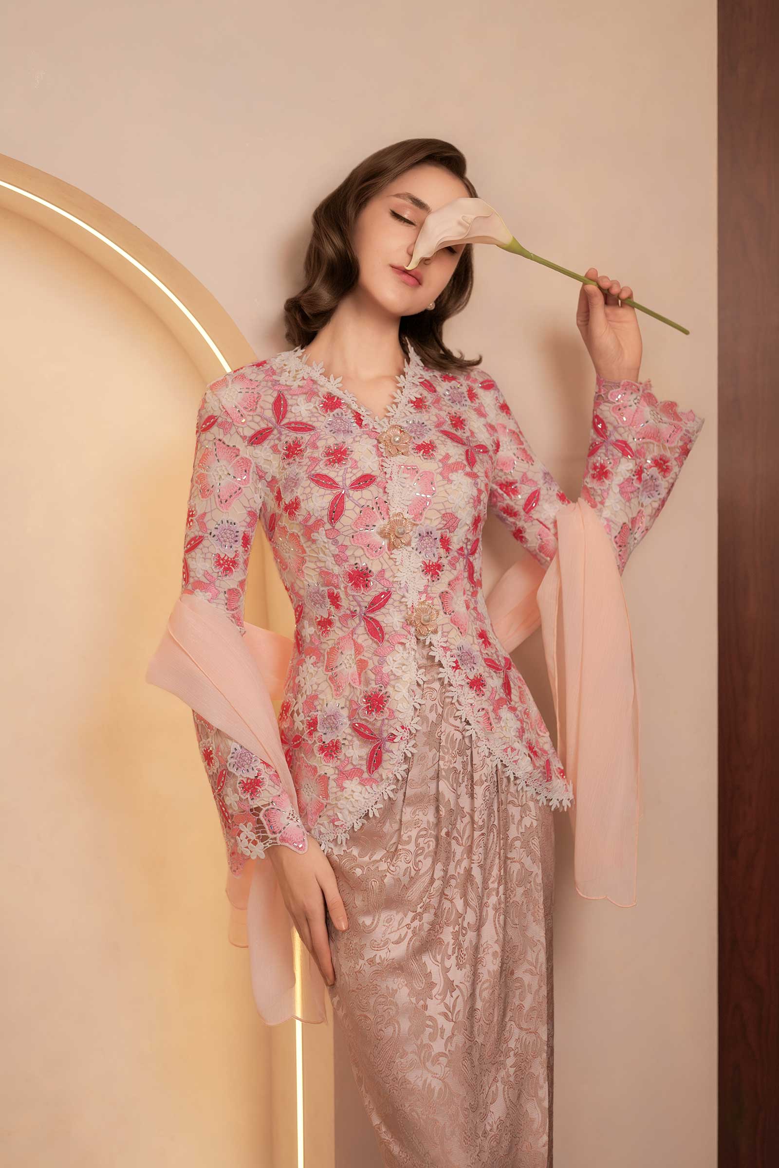 Rose Modern Kebaya Set (Pink) - Image 14