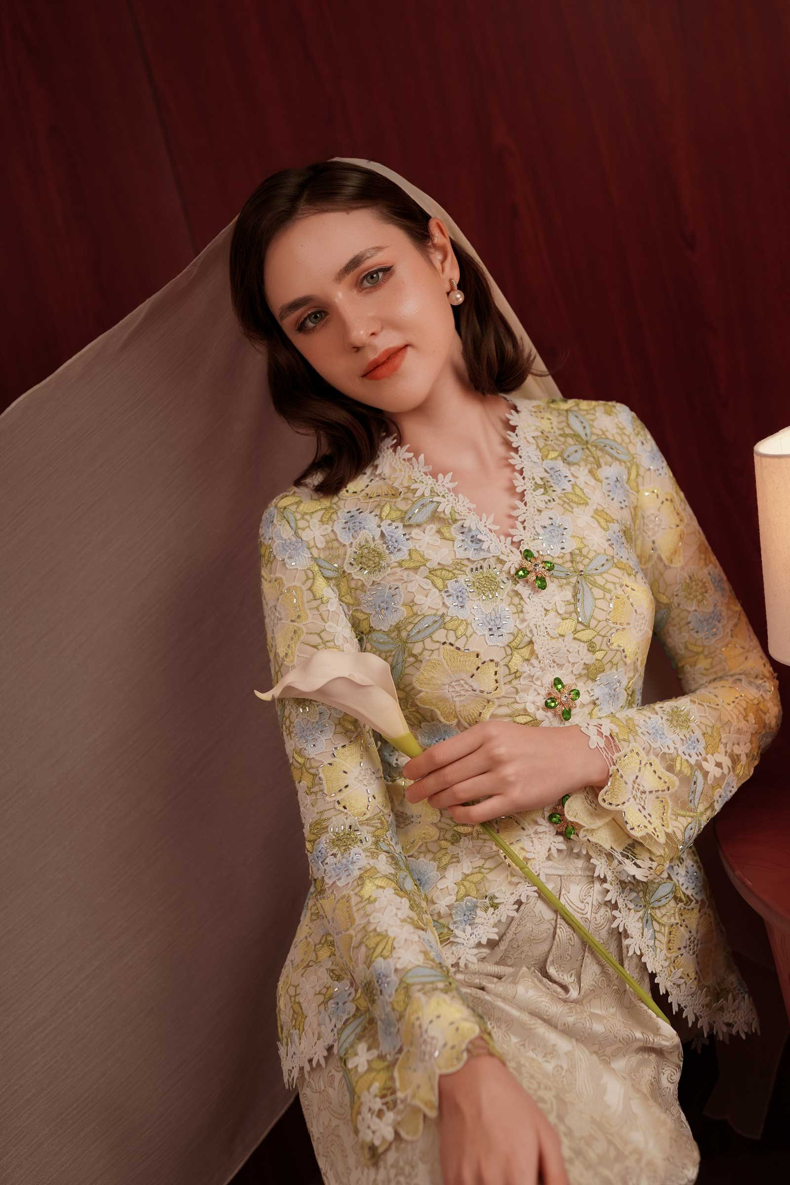 Ariana Heritage Kebaya Set (Green) - Image 2