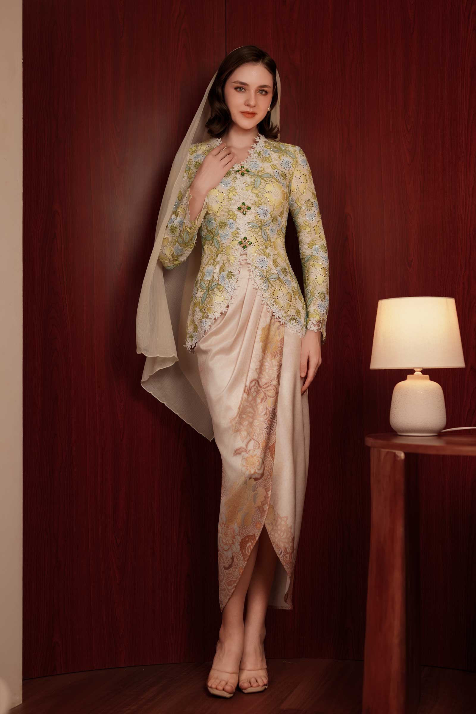 Ariana Heritage Kebaya Set (Green) - Image 5