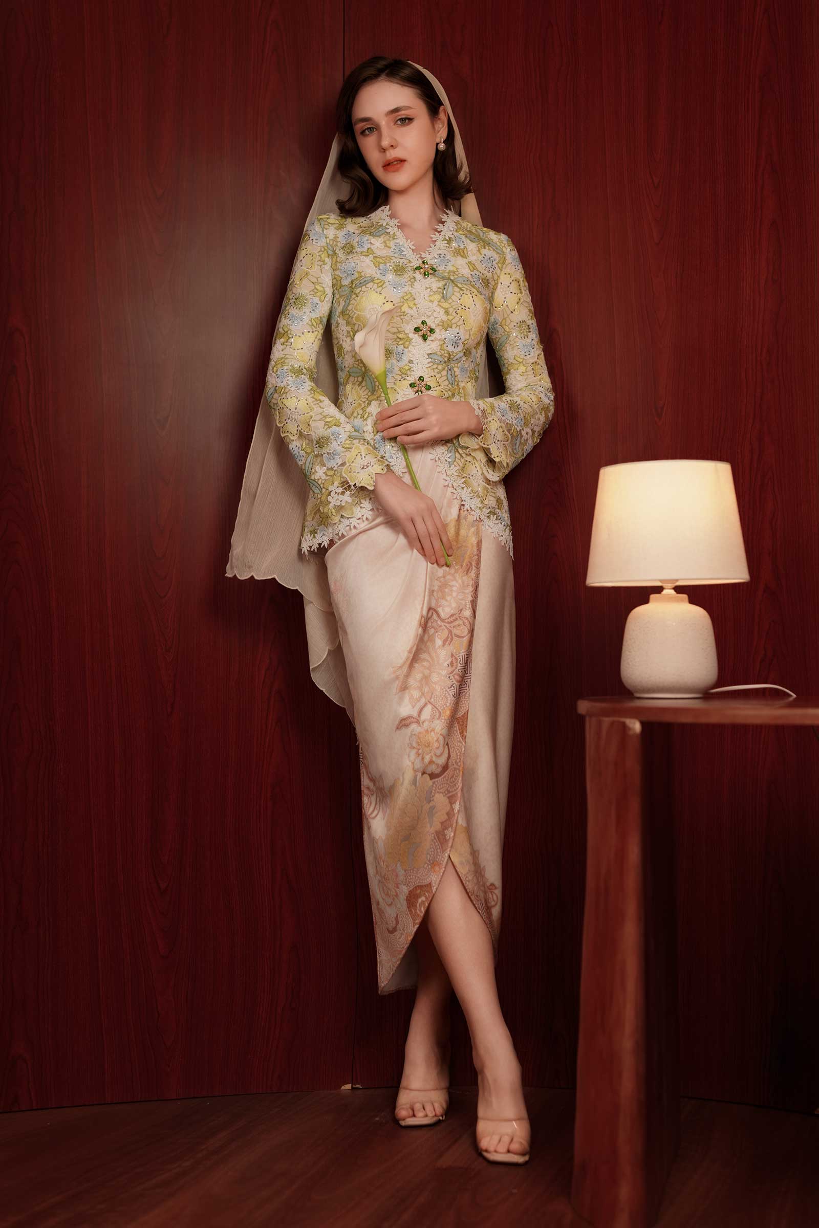 Ariana Heritage Kebaya Set (Green) - Image 8