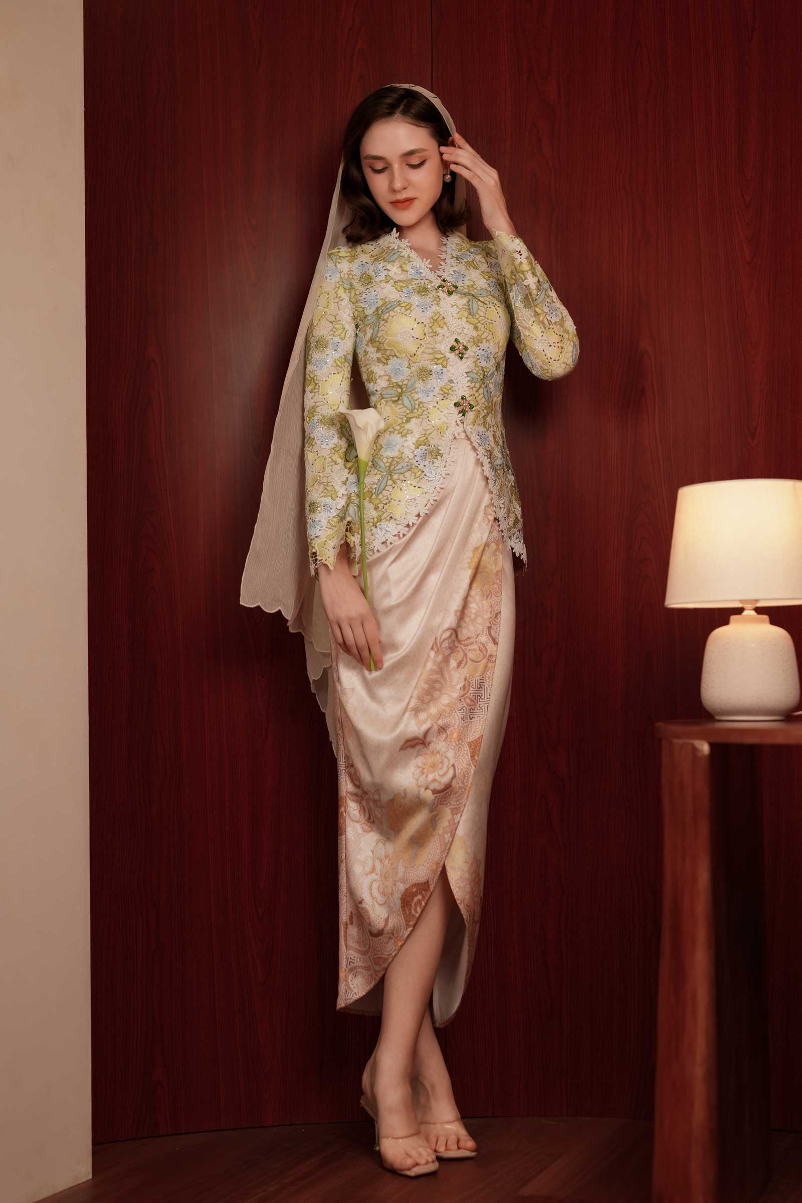 Ariana Heritage Kebaya Set (Green) - Image 9