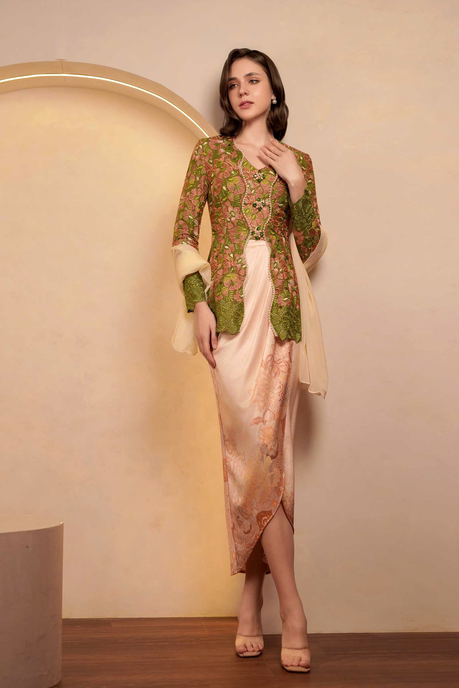 Olive Heirloom Heritage Kebaya Set (Green)