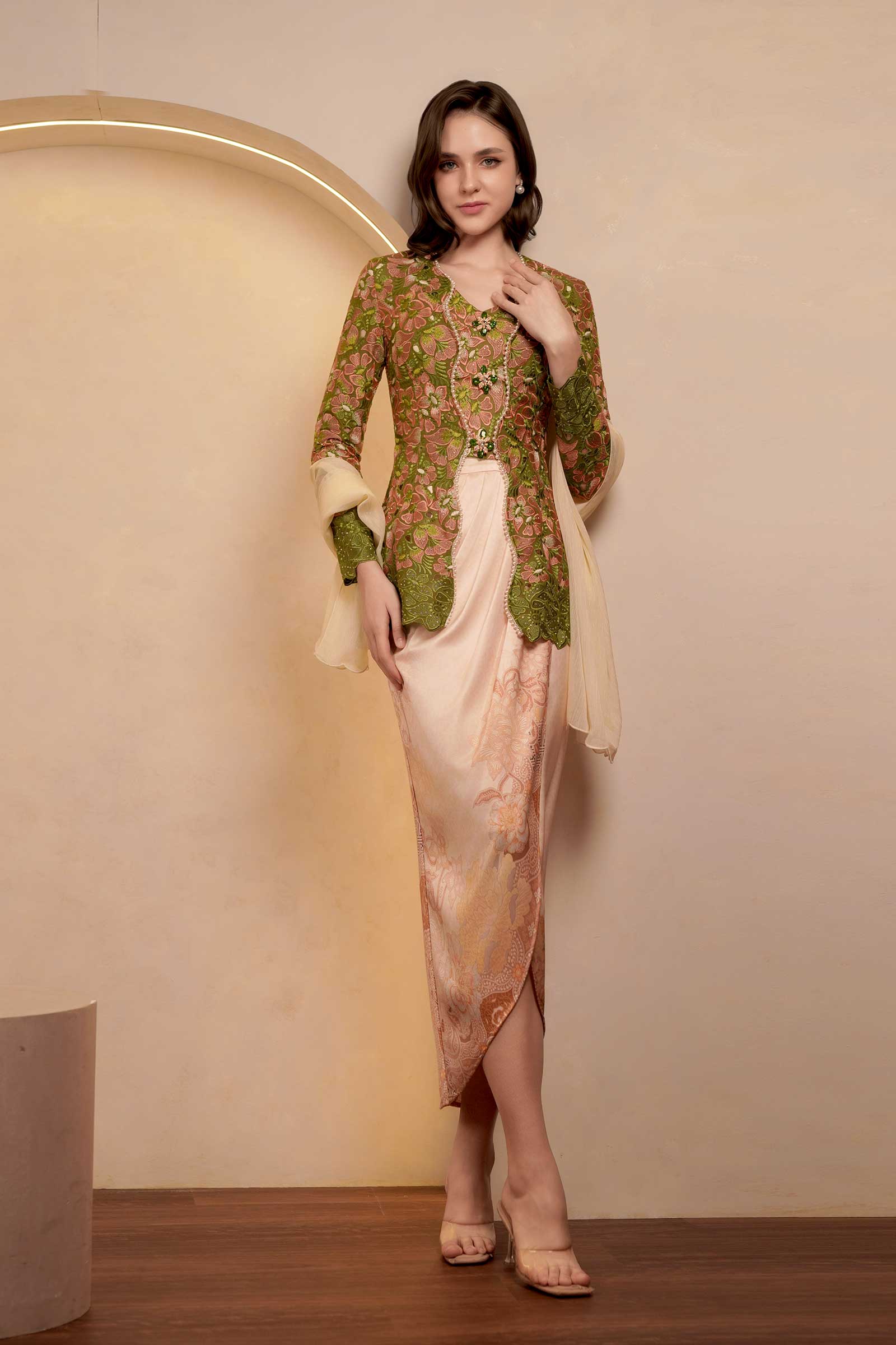 Olive Heirloom Kebaya Top - Image 11