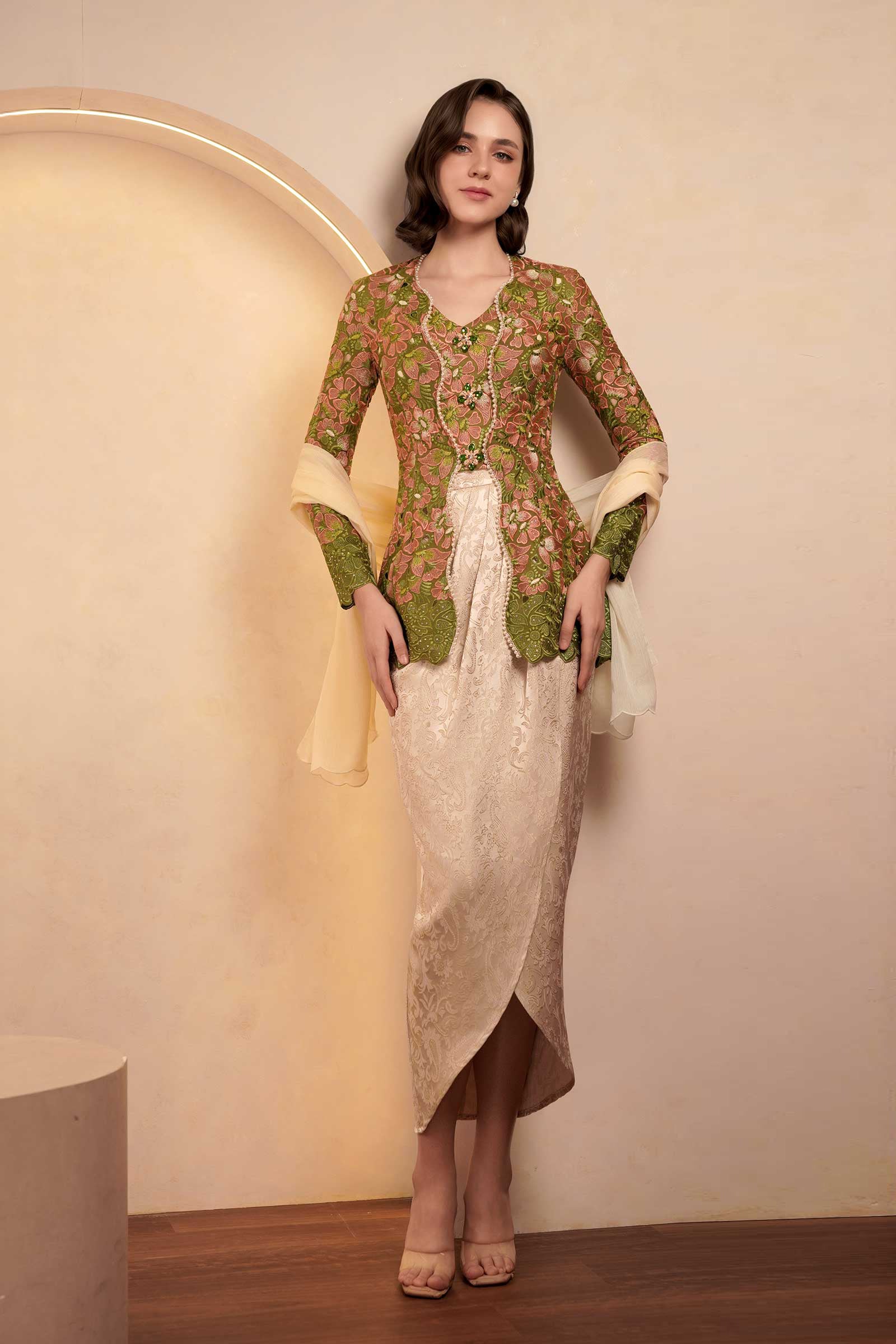 Olive Heirloom Kebaya Top - Image 20
