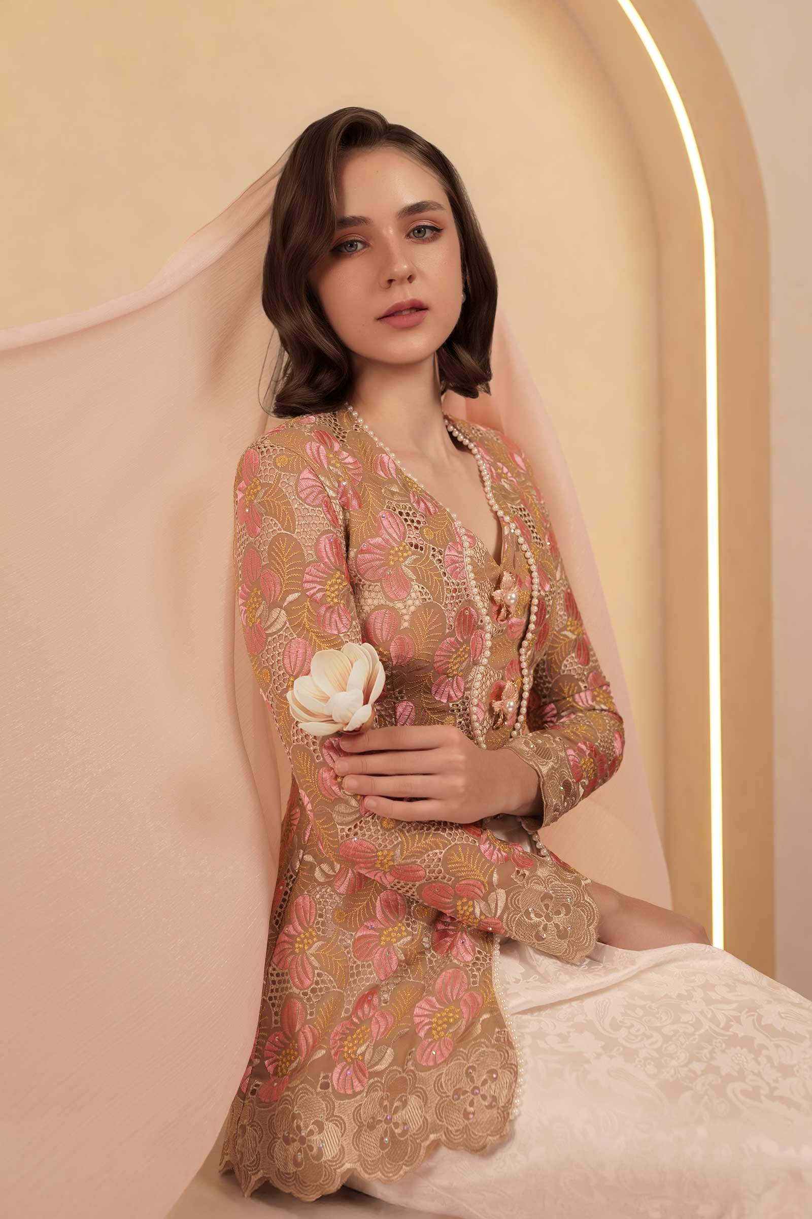 Coraline Modern Kebaya Set (Blush) - Image 12