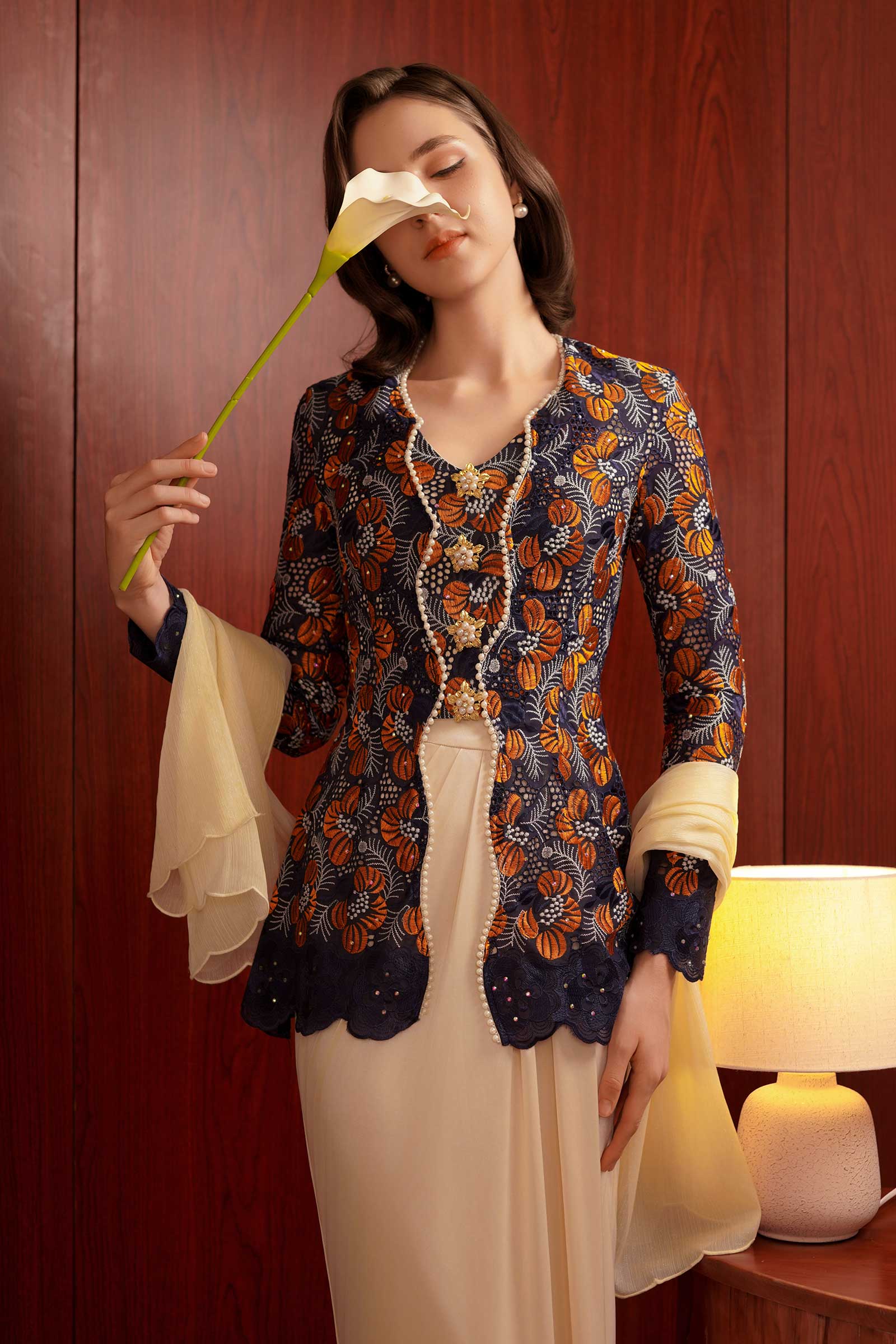 Kemboja Kebaya Top - Image 30