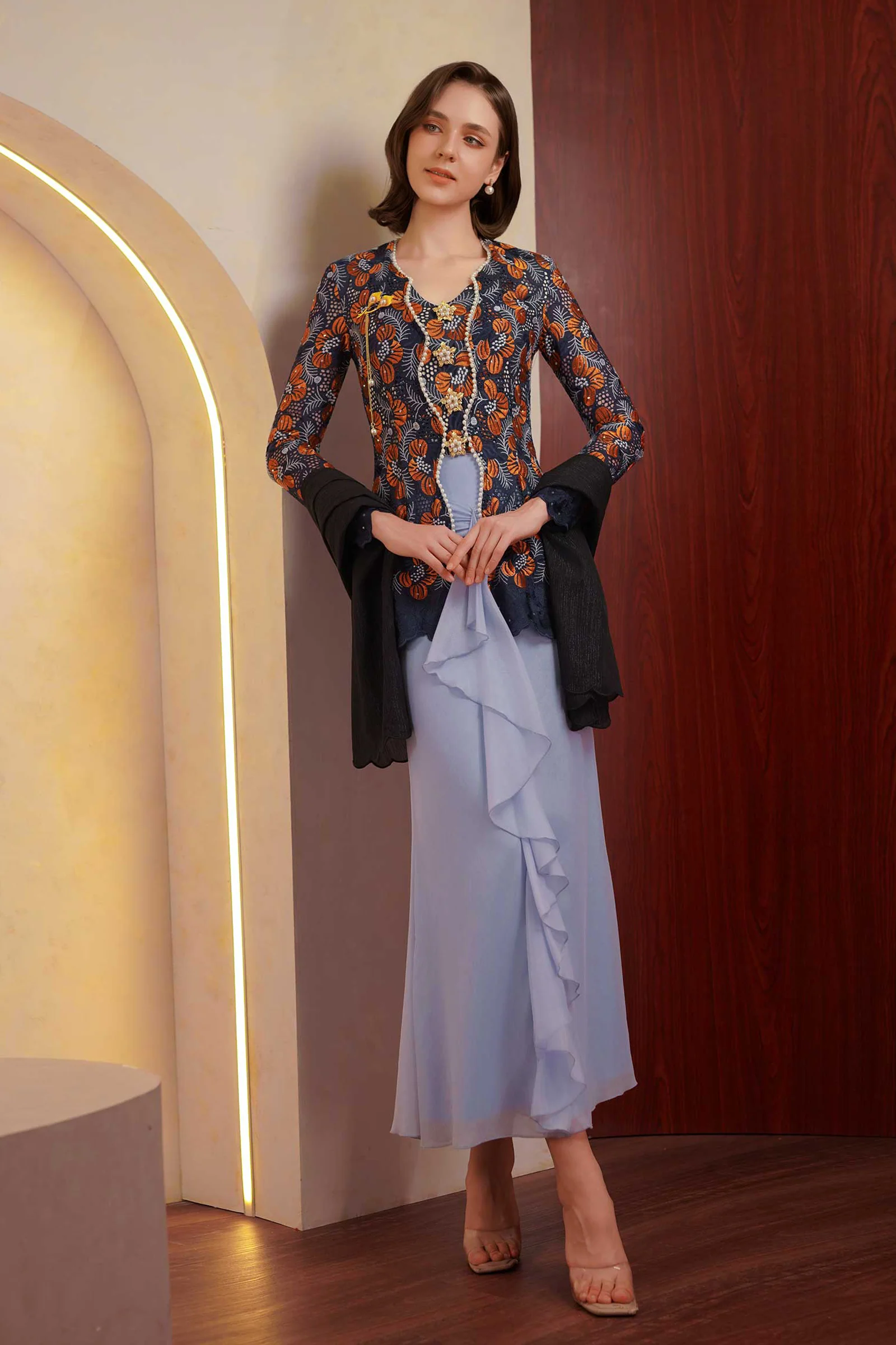 Kemboja Kebaya Top - Image 40