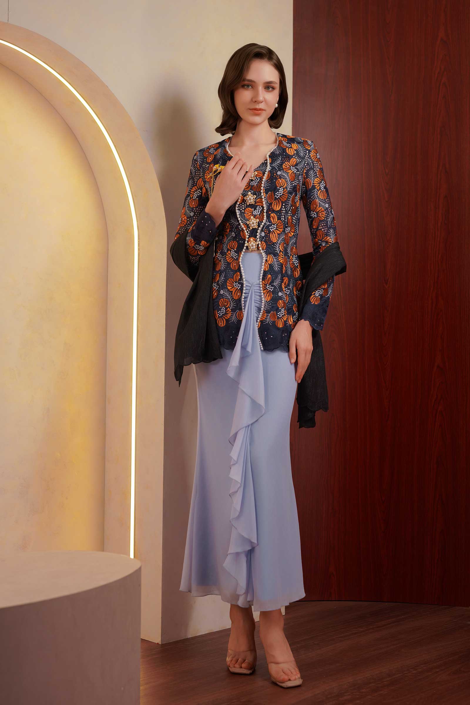 Kemboja Kebaya Top - Image 45