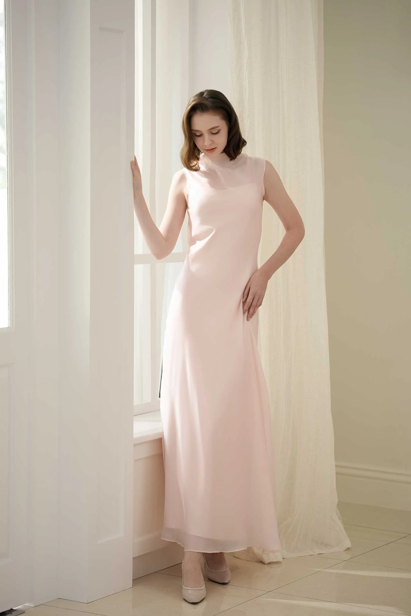 Calystria Silk Organza Dress (Rose) - Image 11
