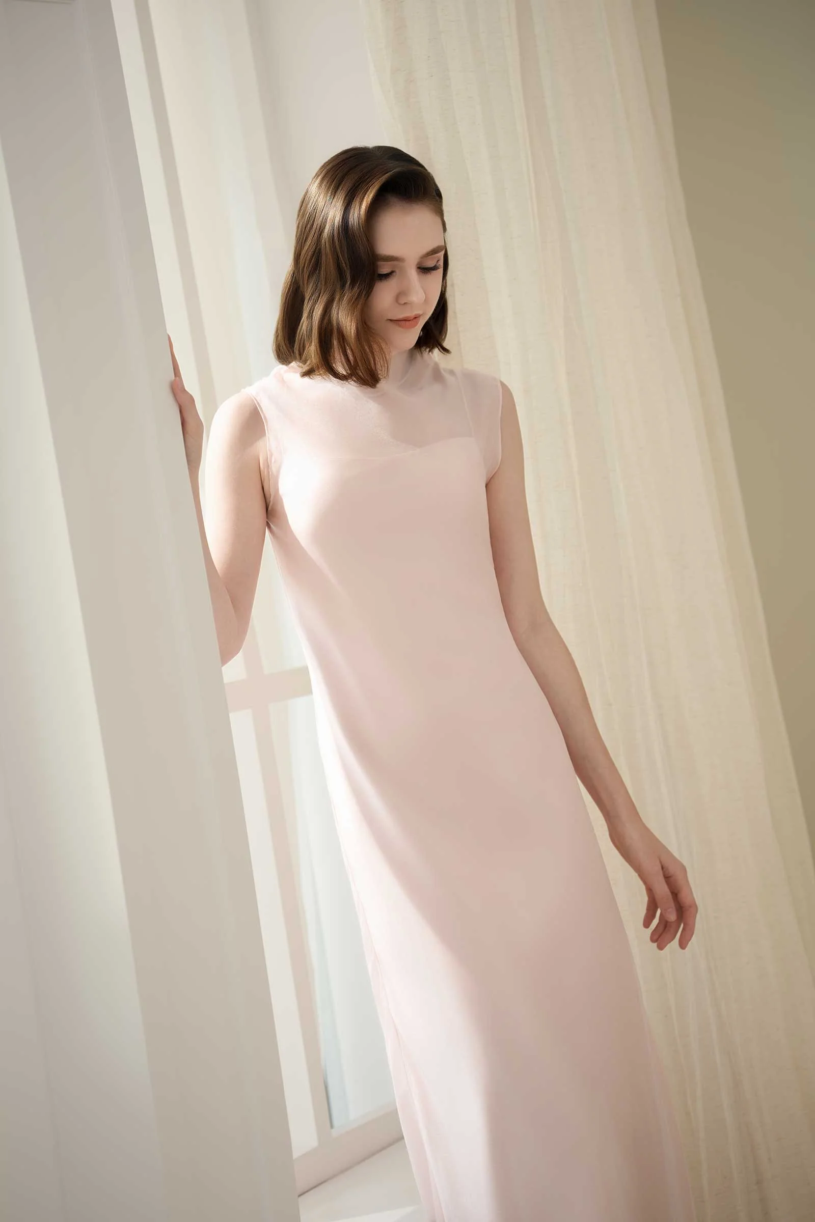 Calystria Silk Organza Dress (Rose) - Image 12