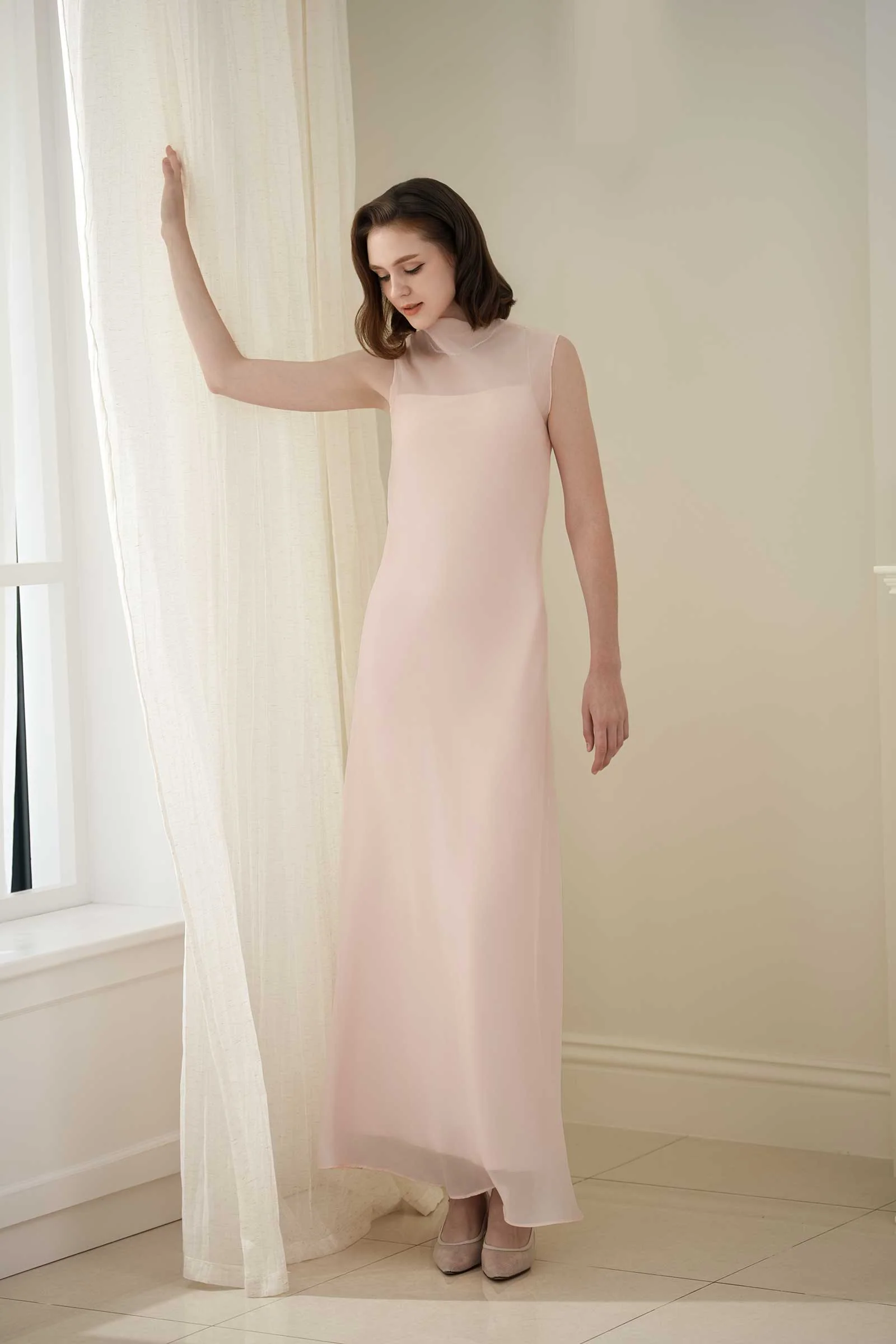 Calystria Silk Organza Dress (Rose) - Image 15
