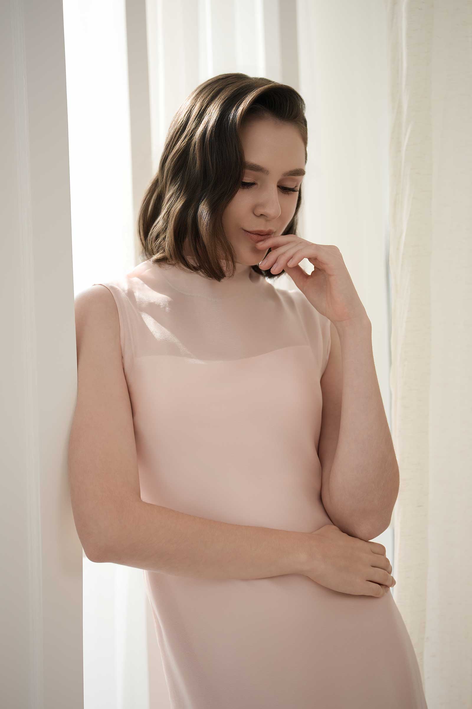 Calystria Silk Organza Dress (Rose) - Image 16