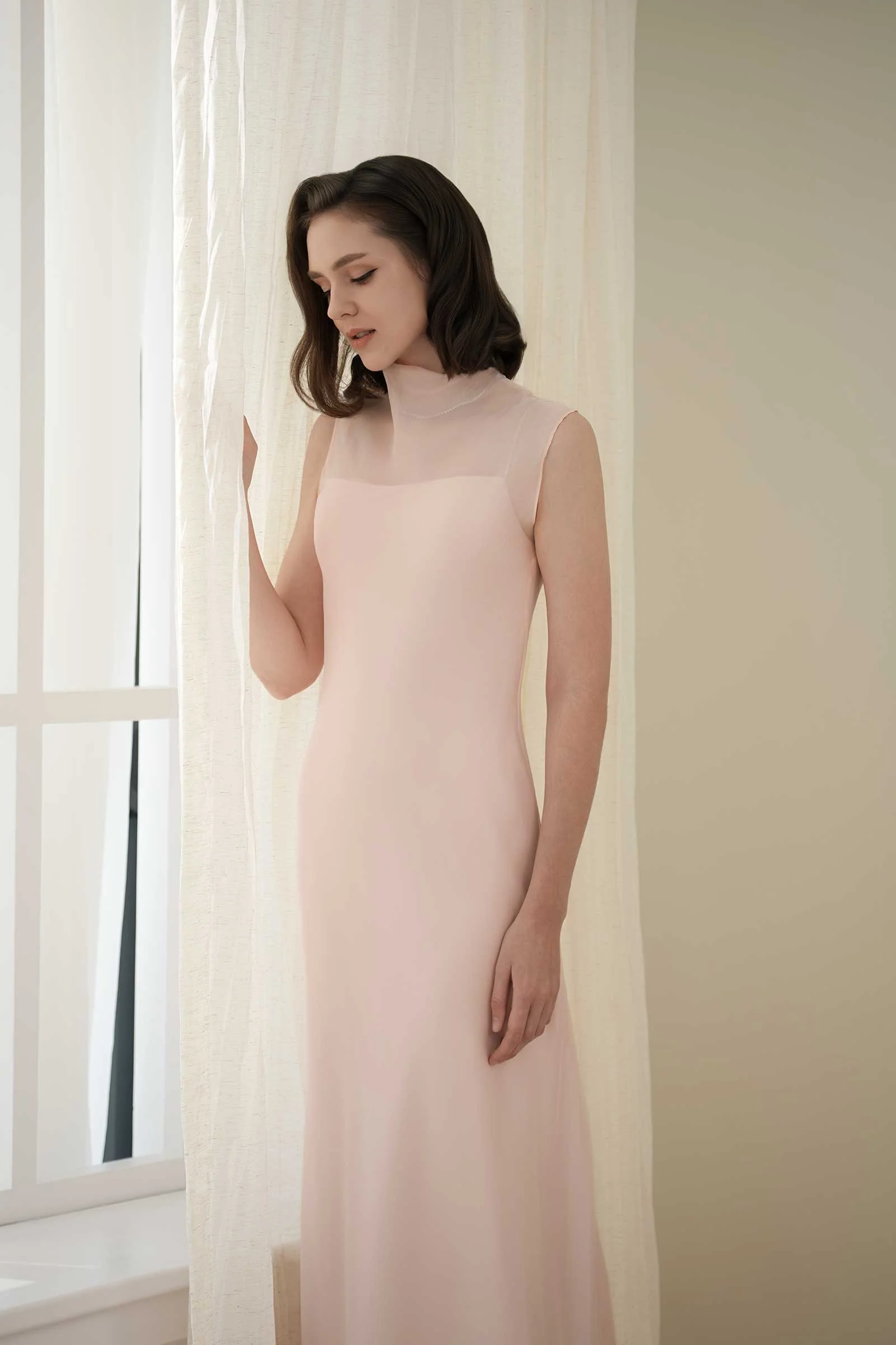Calystria Silk Organza Dress (Rose) - Image 17