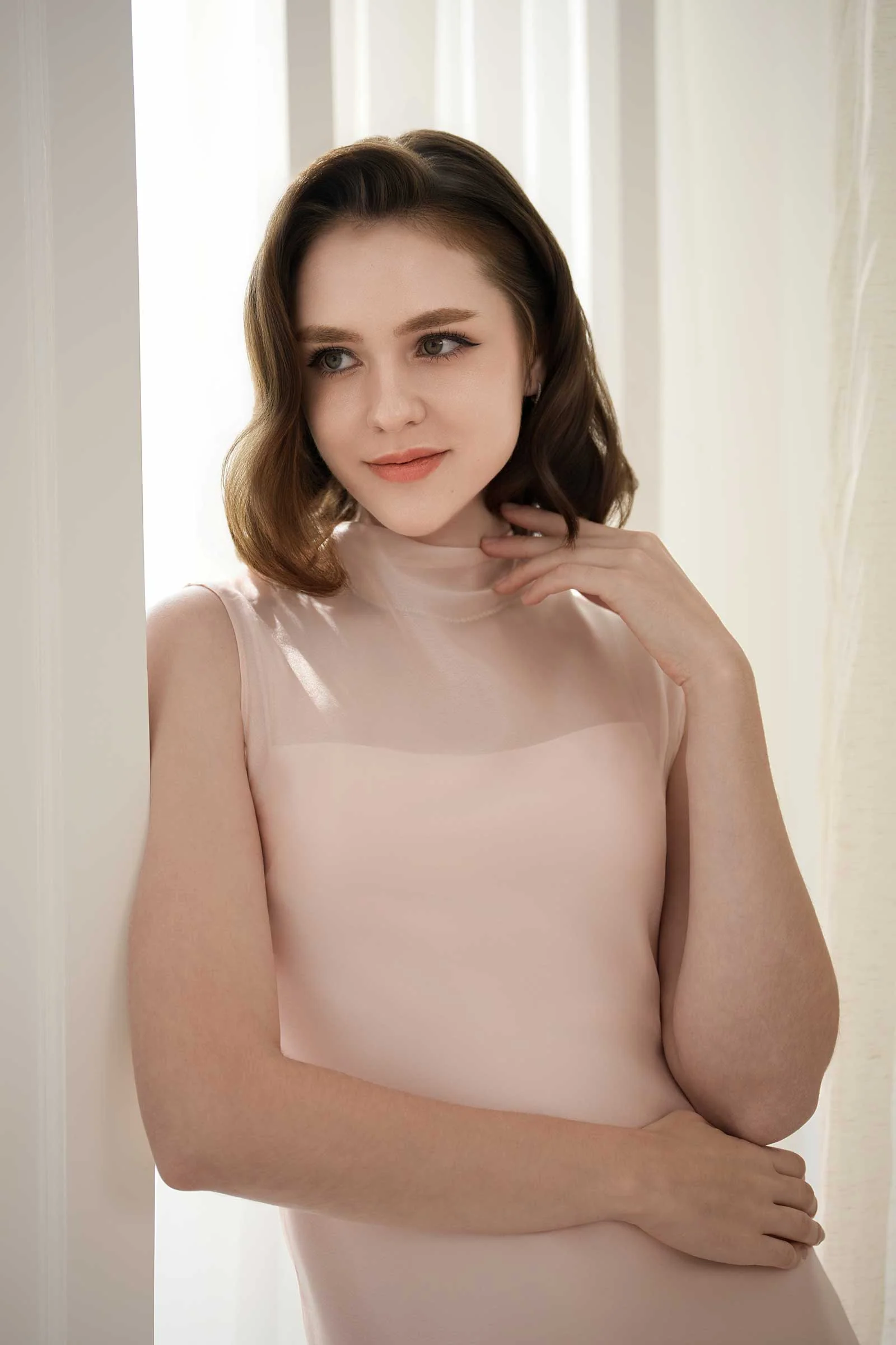 Calystria Silk Organza Dress (Rose) - Image 7