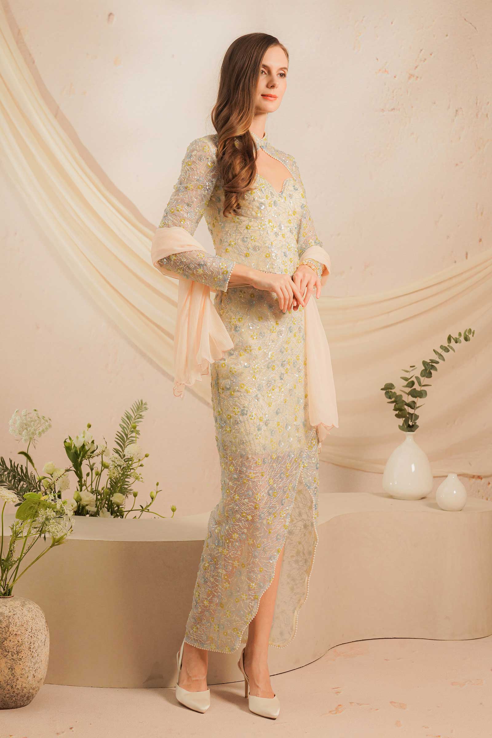 Eleanor Kebaya Dress Set (Baby Blue) - Image 7
